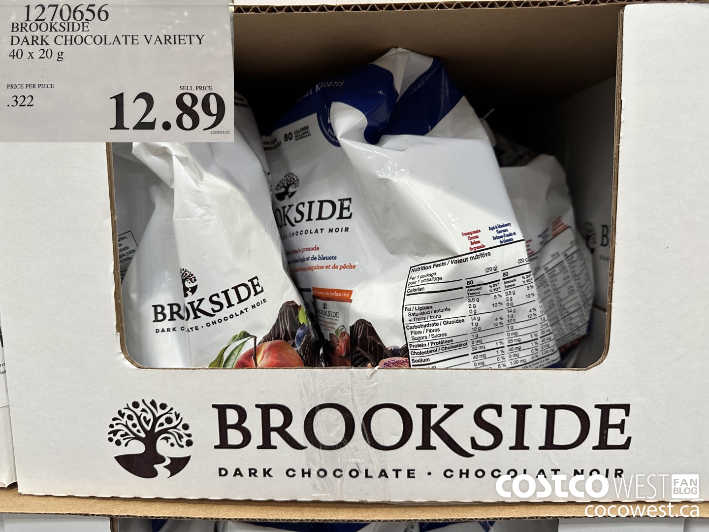 1270656 BROOKSIDE SUPERFRUIT VARIETY 40 x 20 g $12.89