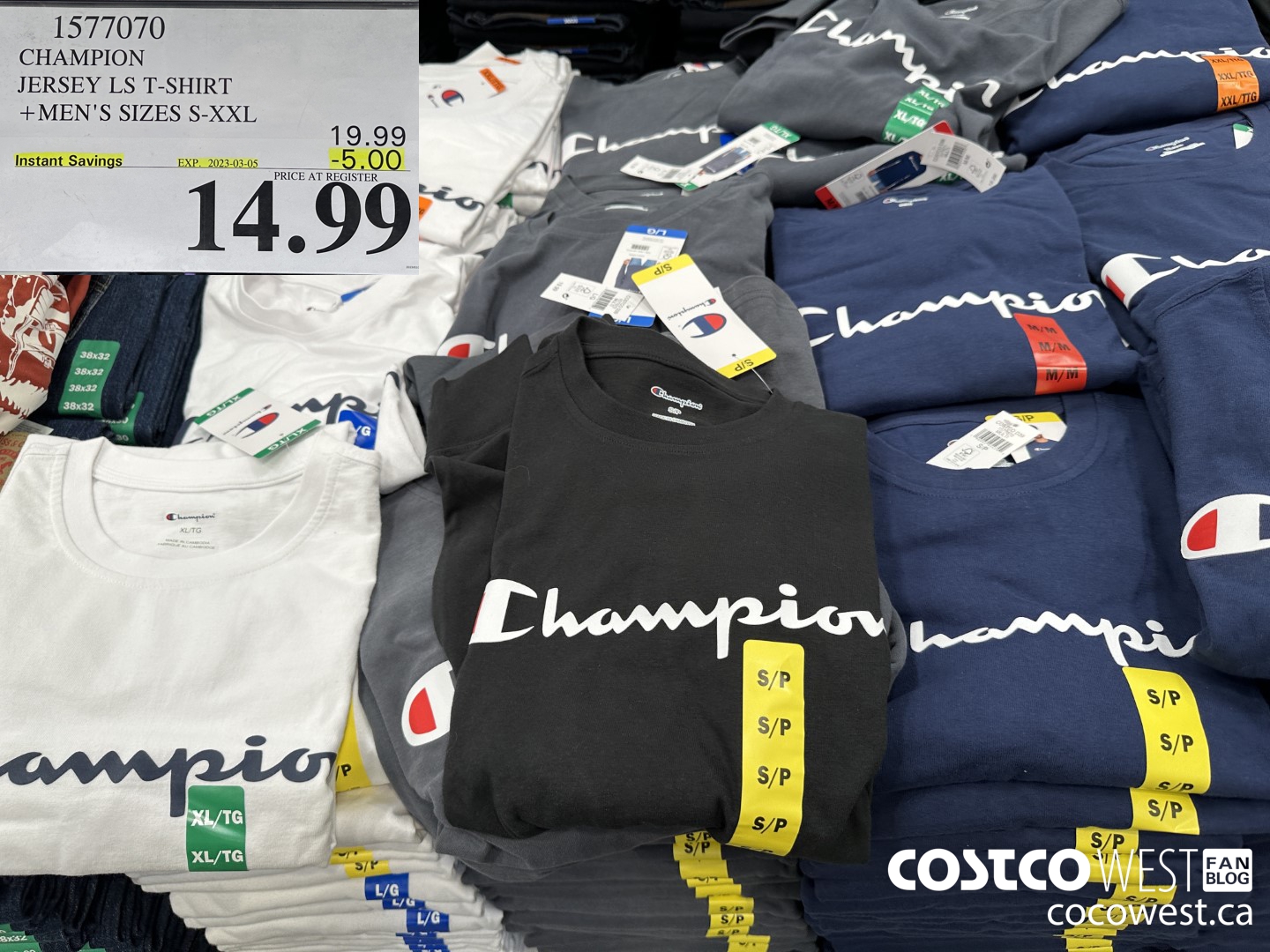 1577070 CHAMPION JERSEY LS T-SHIRT MEN'S SIZES S-XXL ($5.00 INSTANT SAVINGS EXPIRES ON 2023-03-05) $14.99