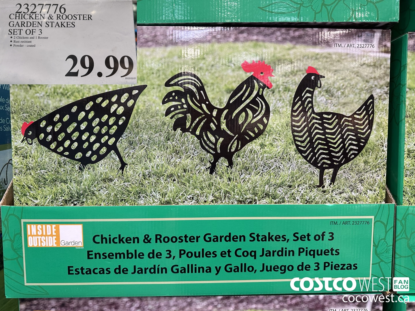 2327776 CHICKEN & ROOSTER GARDEN STAKES SET OF 3 $29.99