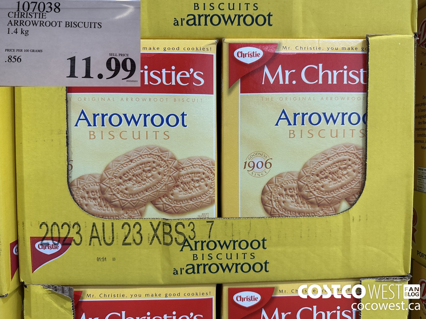 107038 CHRISTIE ARROWROOT BISCUITS 1.4 KG $11.99