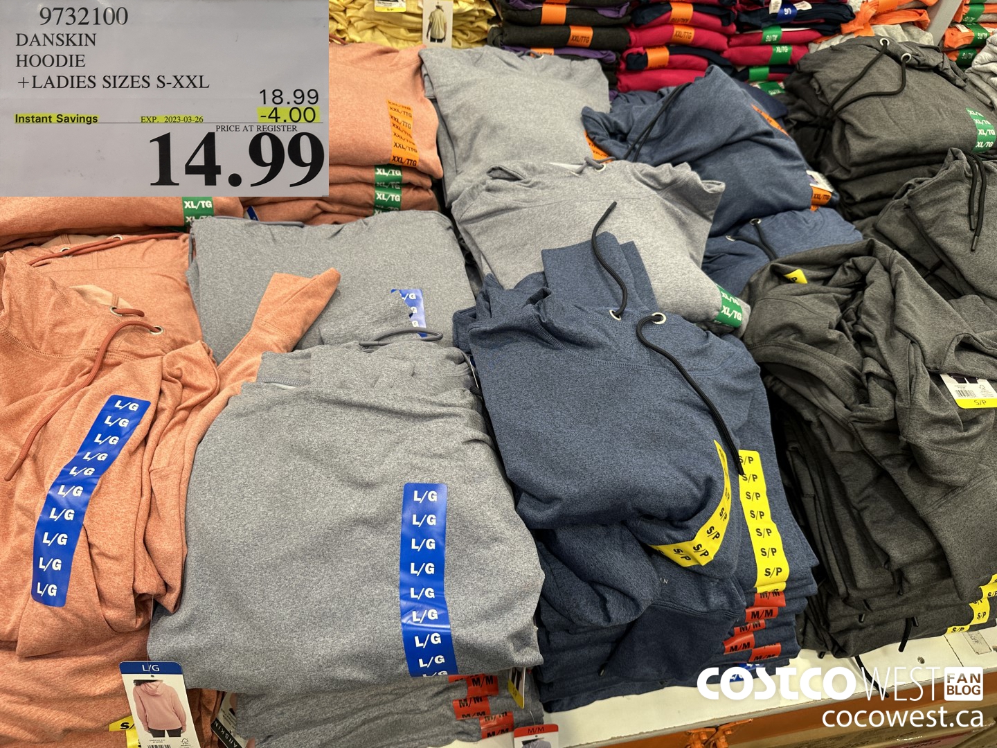 9732100 DANSKIN HOODIE LADIES SIZES S-XXL ($4.00 INSTANT SAVINGS EXPIRES ON 2023-03-26) $14.99