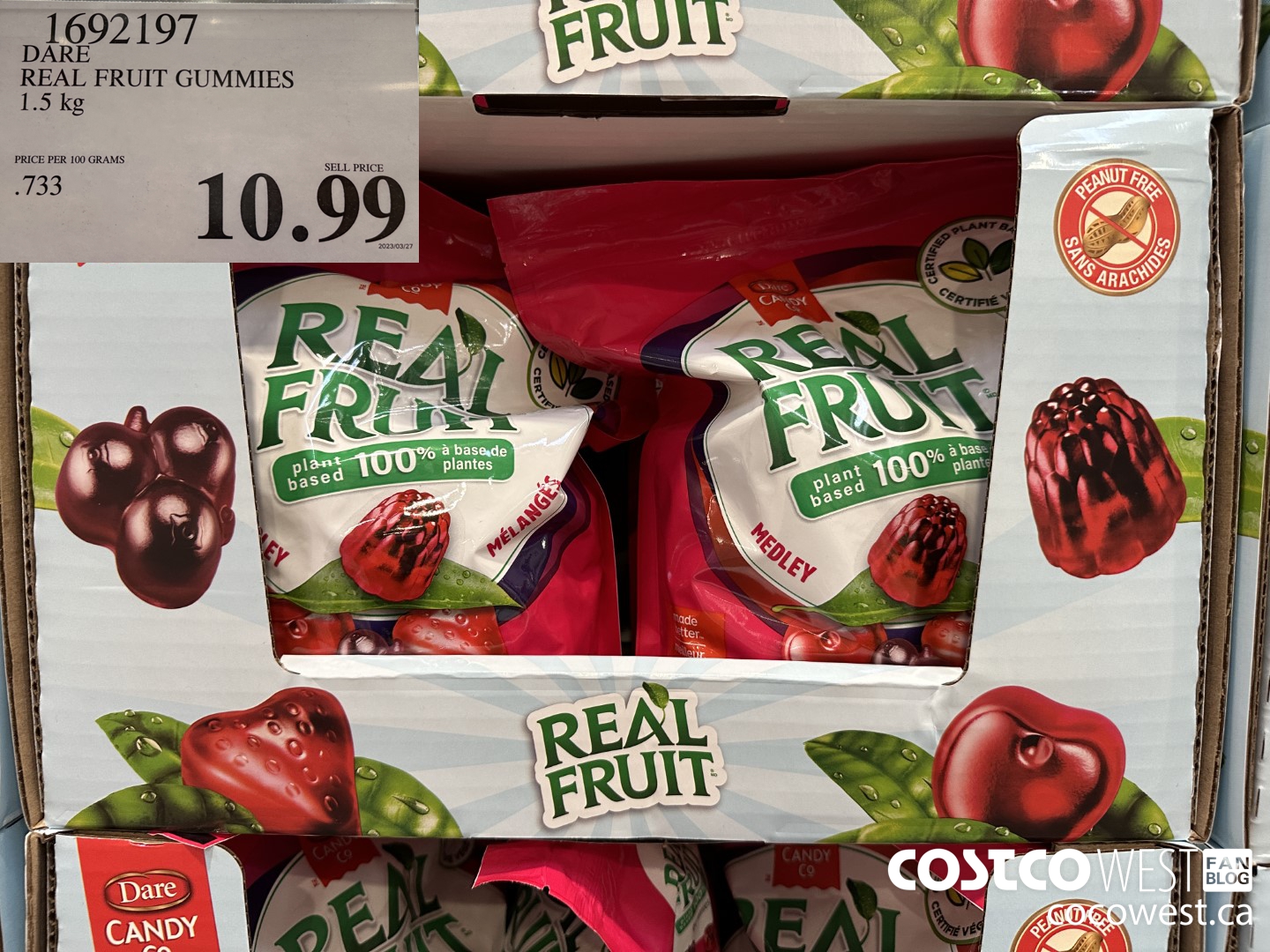 1692197 DARE REAL FRUIT GUMMIES 1.5 KG $10.99