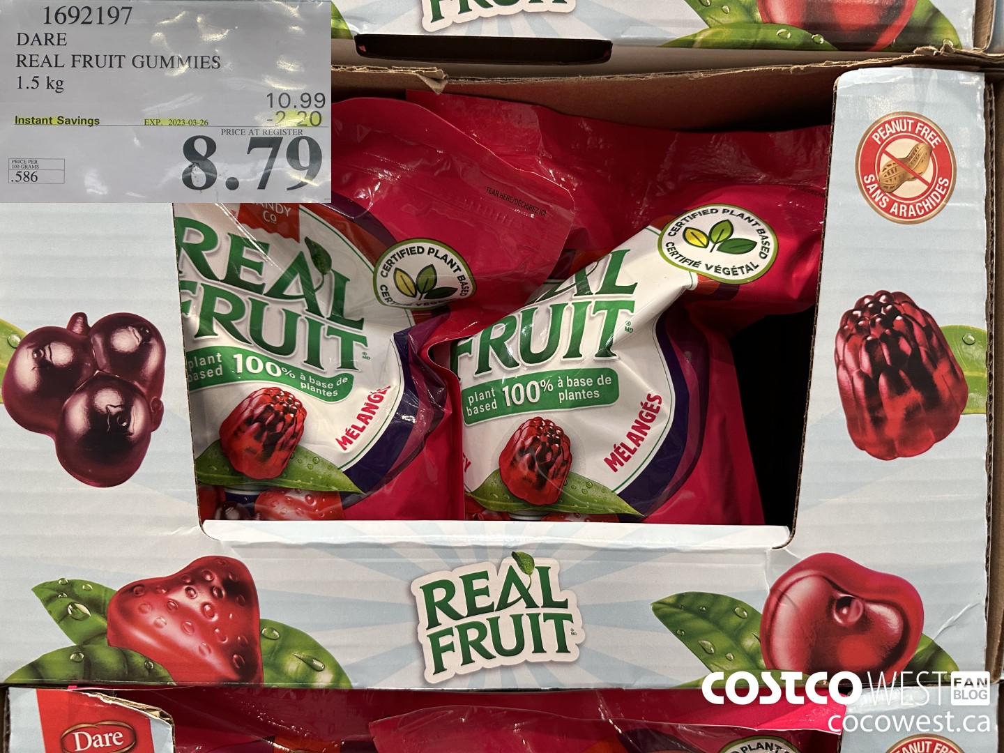 1692197 DARE REAL FRUIT GUMMIE 1.5 KG ($2.20 INSTANT SAVINGS EXPIRES ON 2023-03-26) $8.79