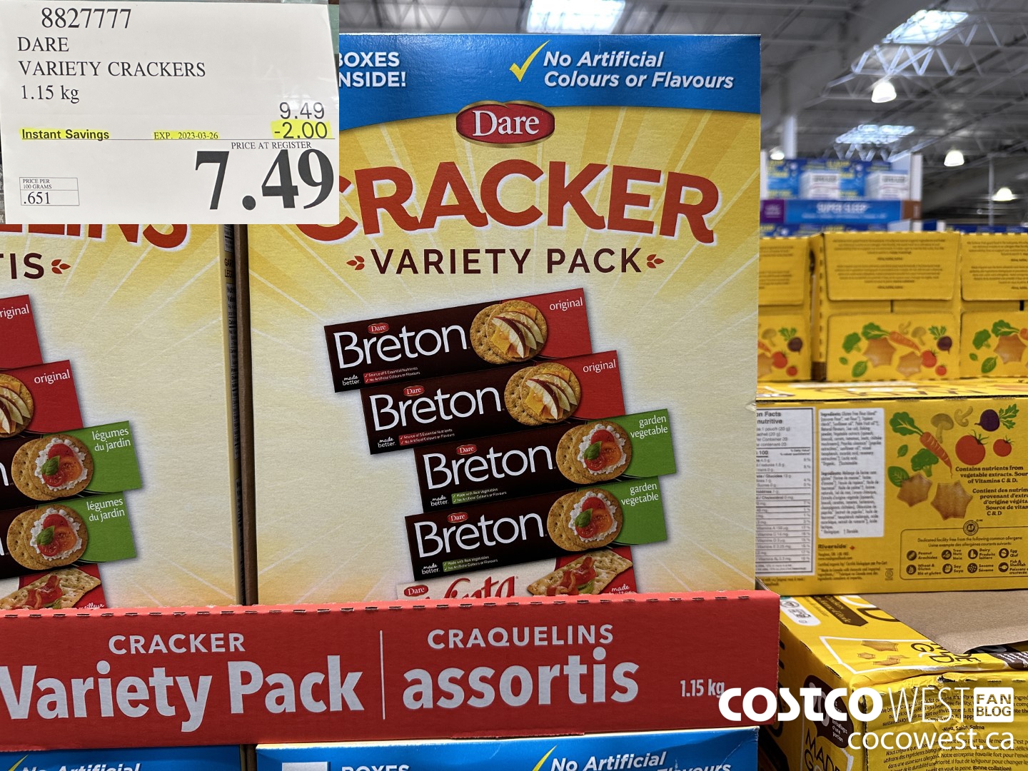 8827777 DARE VARIETY CRACKERS 1.15 kg ($2.00 INSTANT SAVINGS EXPIRES ON 2023-03-26) $7.49