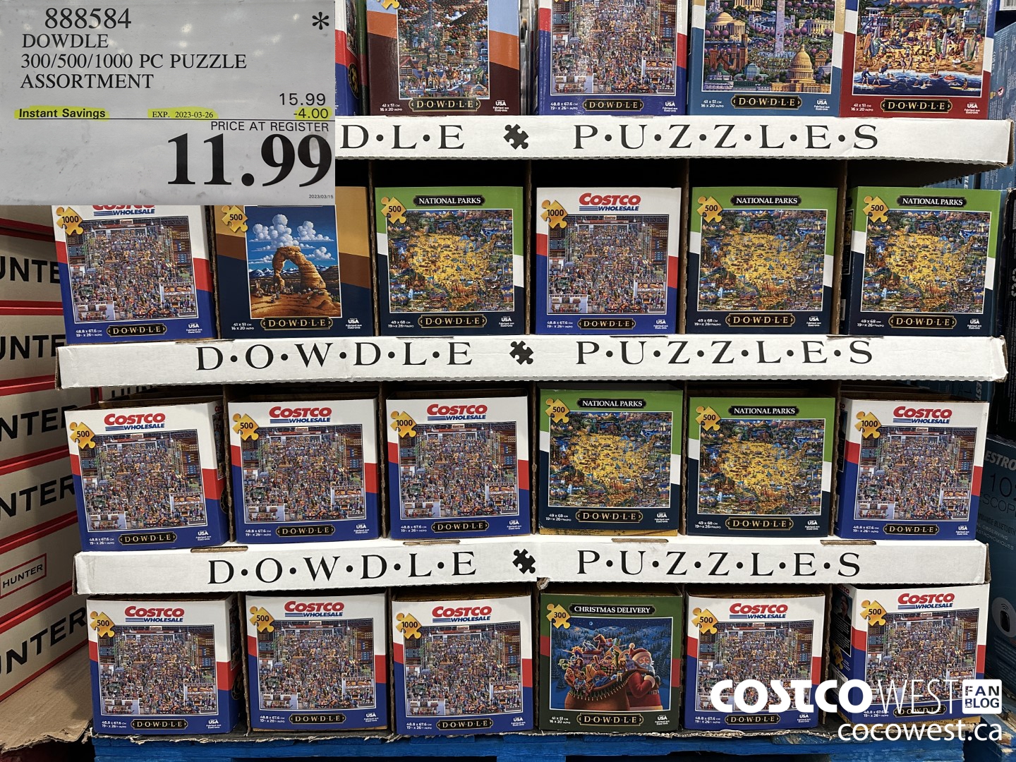 888584 DOWDLE PUZZLE ASSORTMENT 100/500/1000 PIECES ($4.00 INSTANT SAVINGS EXPIRES ON 2023-03-26) $11.99