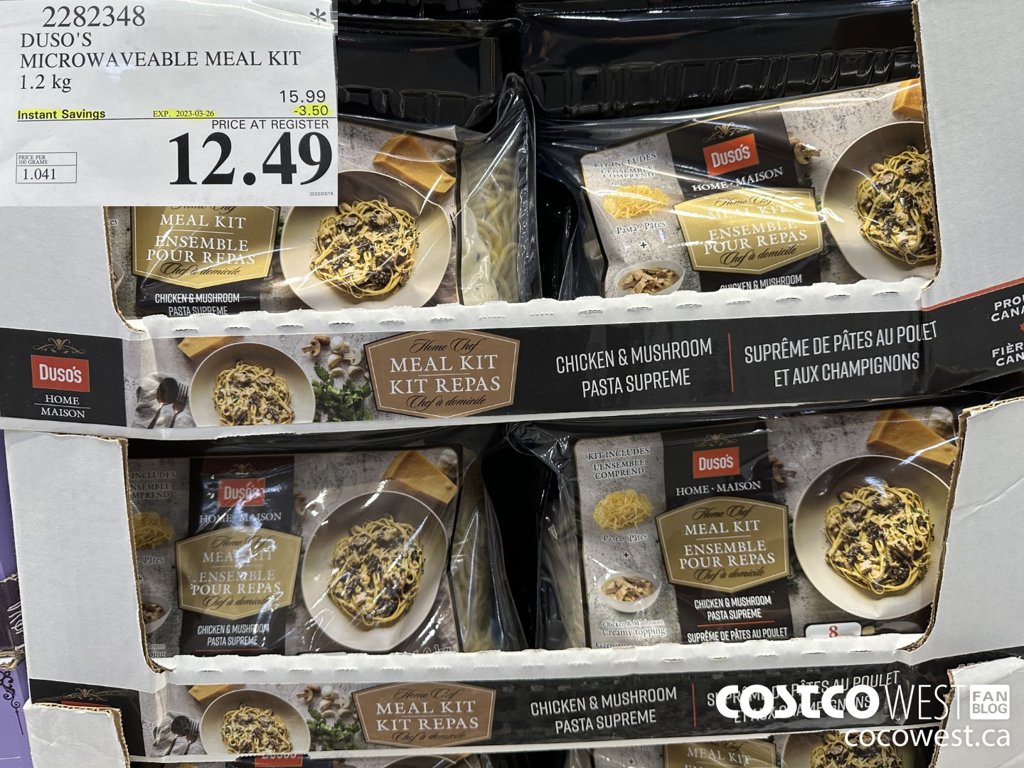 2282348 DUSO'S MICROWVEABLE MEAL KIT 1.2 KG ($3.50 INSTANT SAVINGS EXPIRES ON 2023-03-26) $12.49