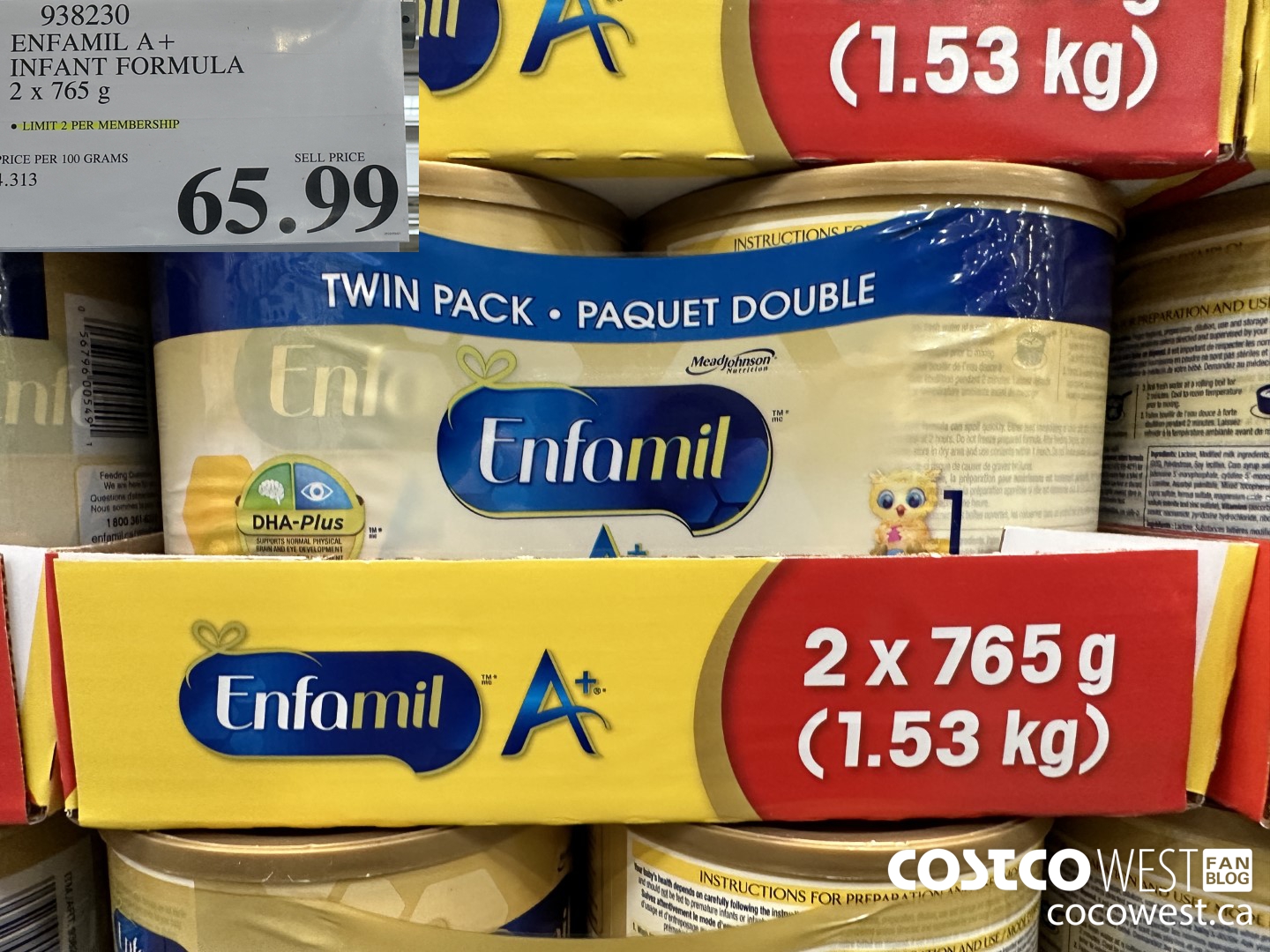 938230 ENFAMIL A+ INFANT FORMULA 2 X 765 G $65.99