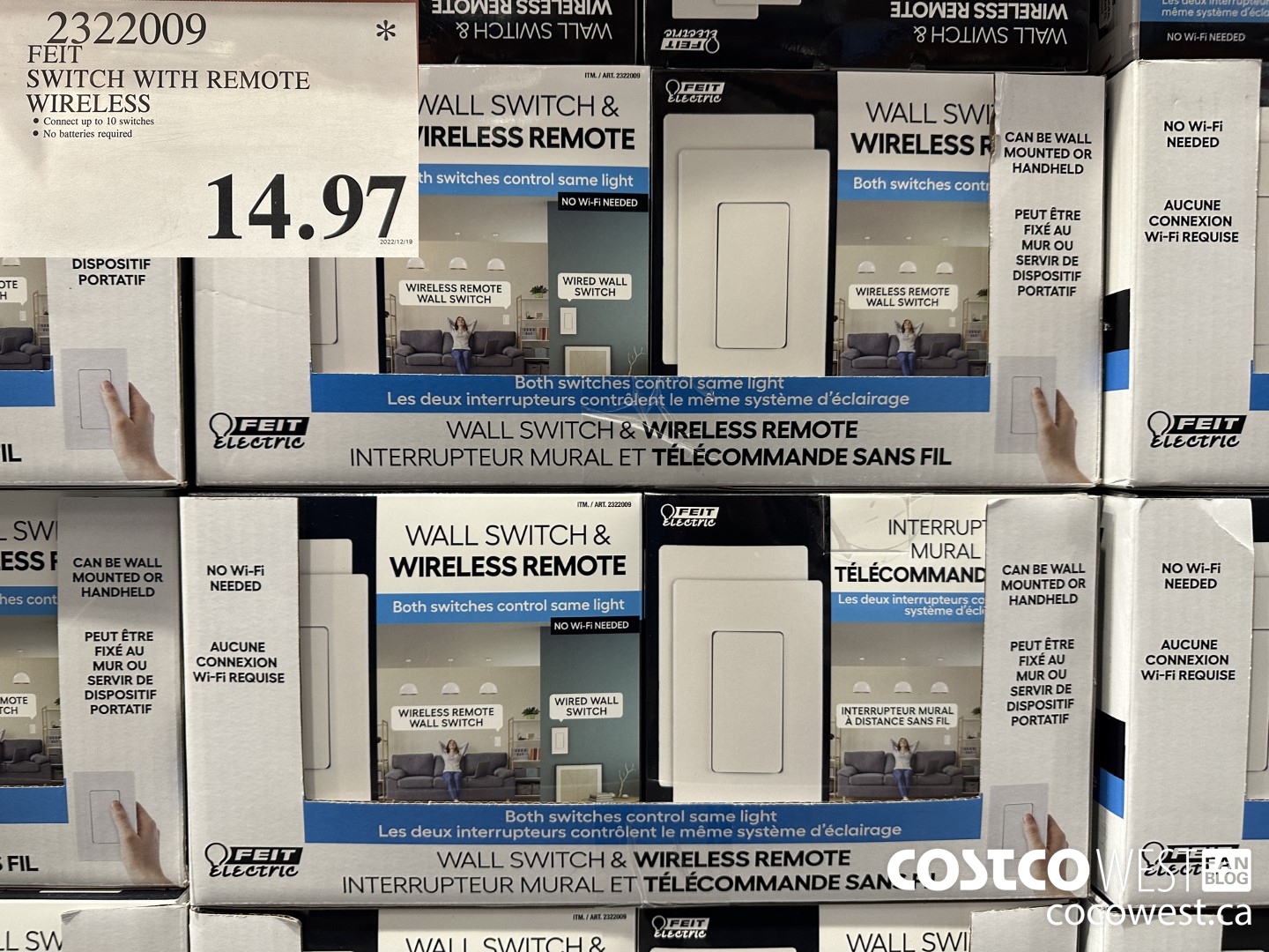 2322009 FEIT SWITCH WITH REMOTE WIRELESS $14.97