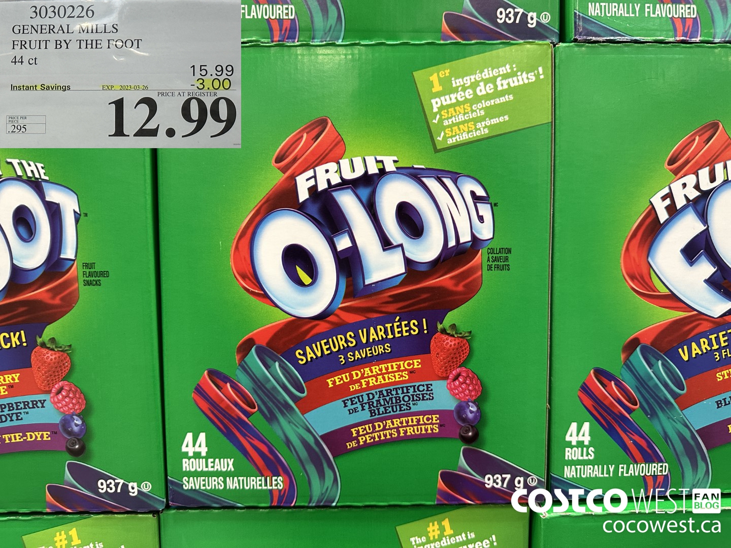 3030226 GENERAL MILLS FRUIT BY THE FOOT 44 ct ($3.00 INSTANT SAVINGS EXPIRES ON 2023-03-26) $12.99