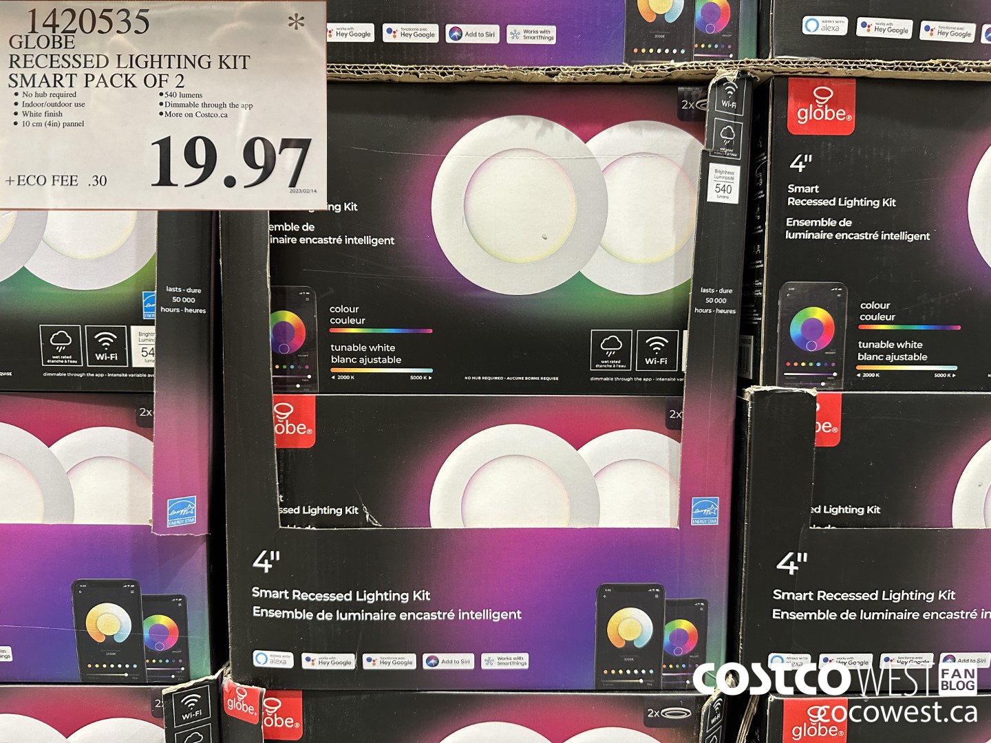 1420535 GLOBE RECESSED LIGHTING KIT SMART PACK OF 2 $19.97