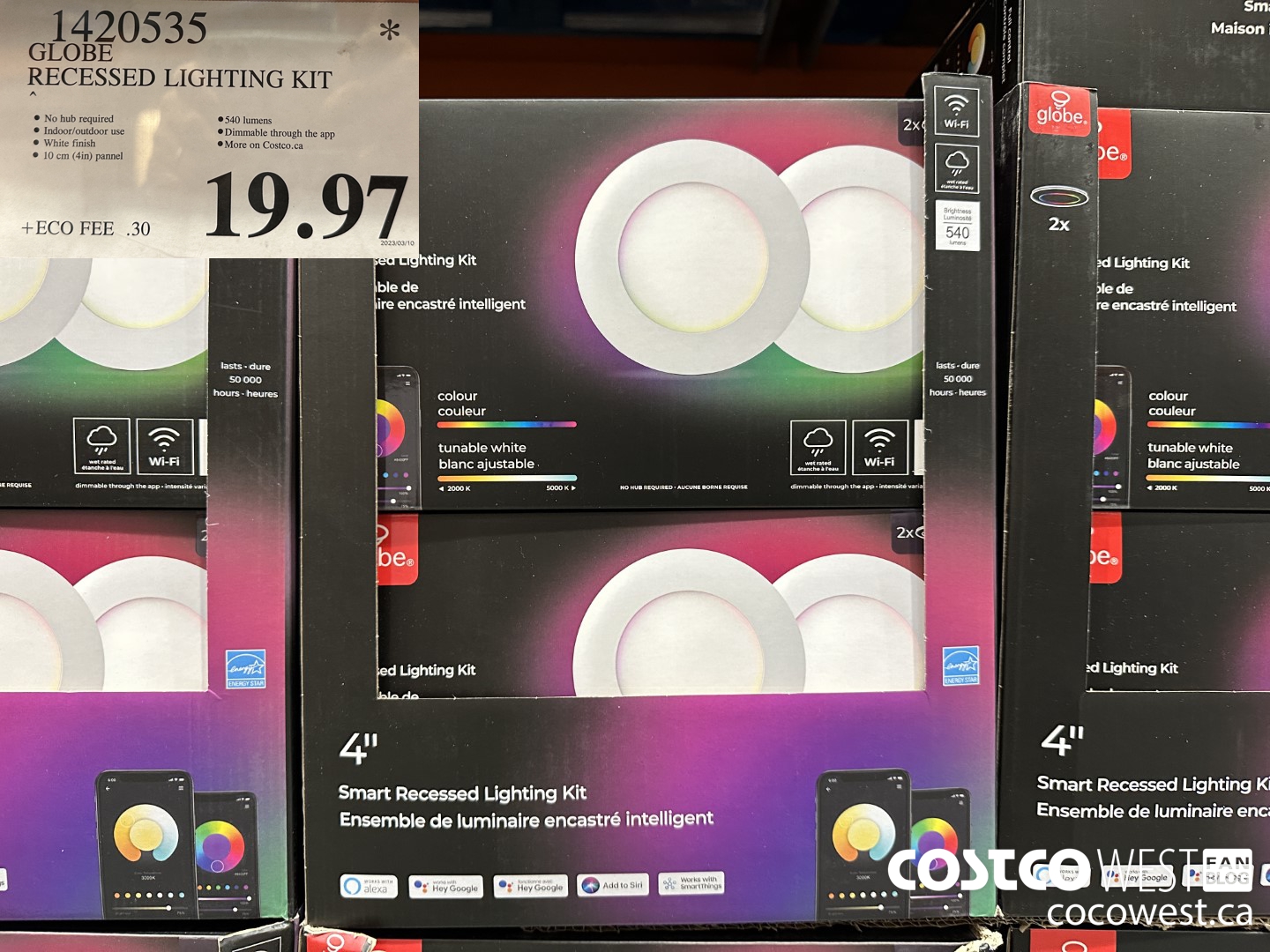 1420535 GLOBE RECESSED LIGHTING KIT SMART PACK OF 2 $19.97