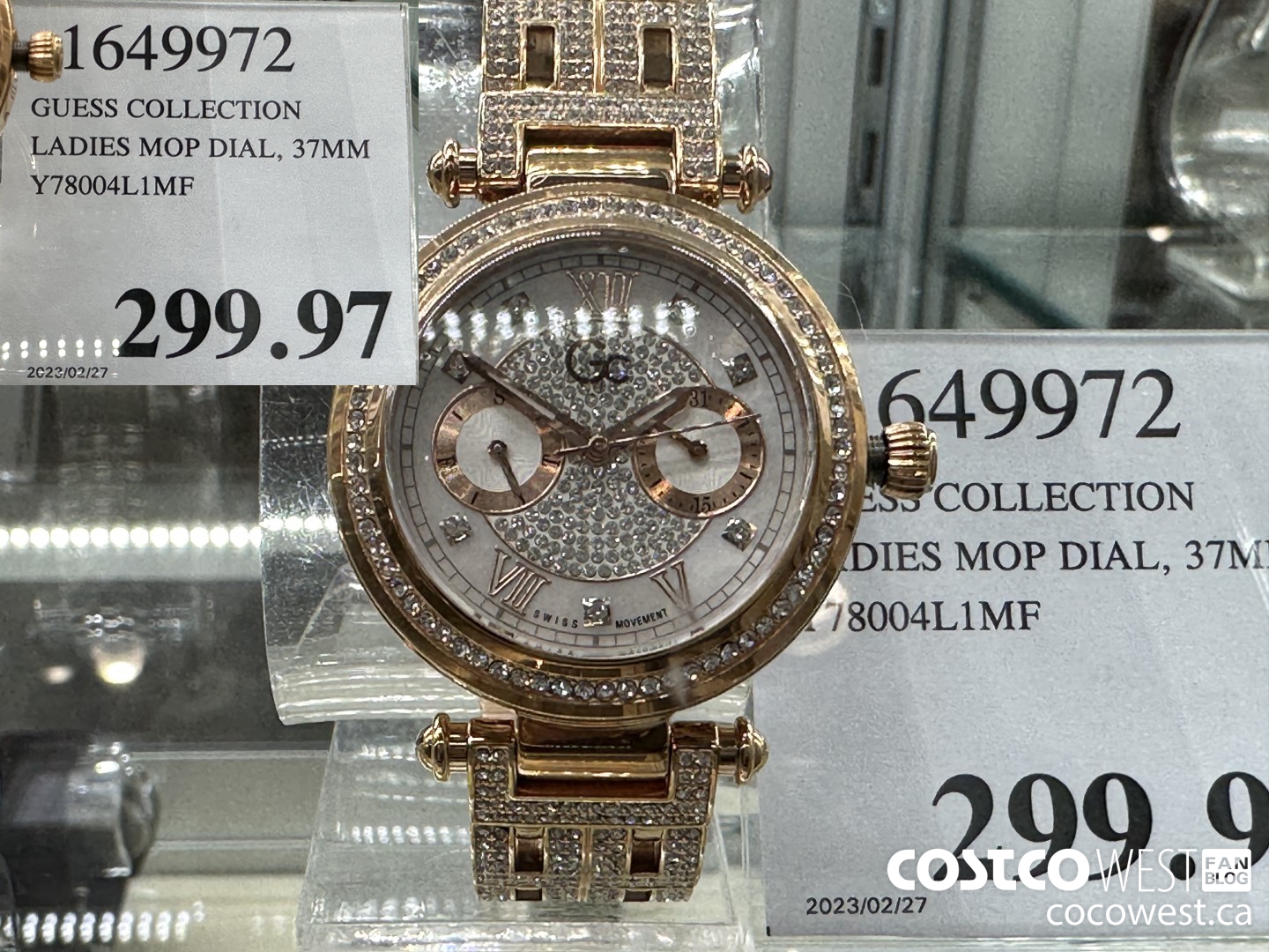 1649972 GUESS COLLECTION LADIES MOP DIAL 37MM Y78004L1MF $299.97