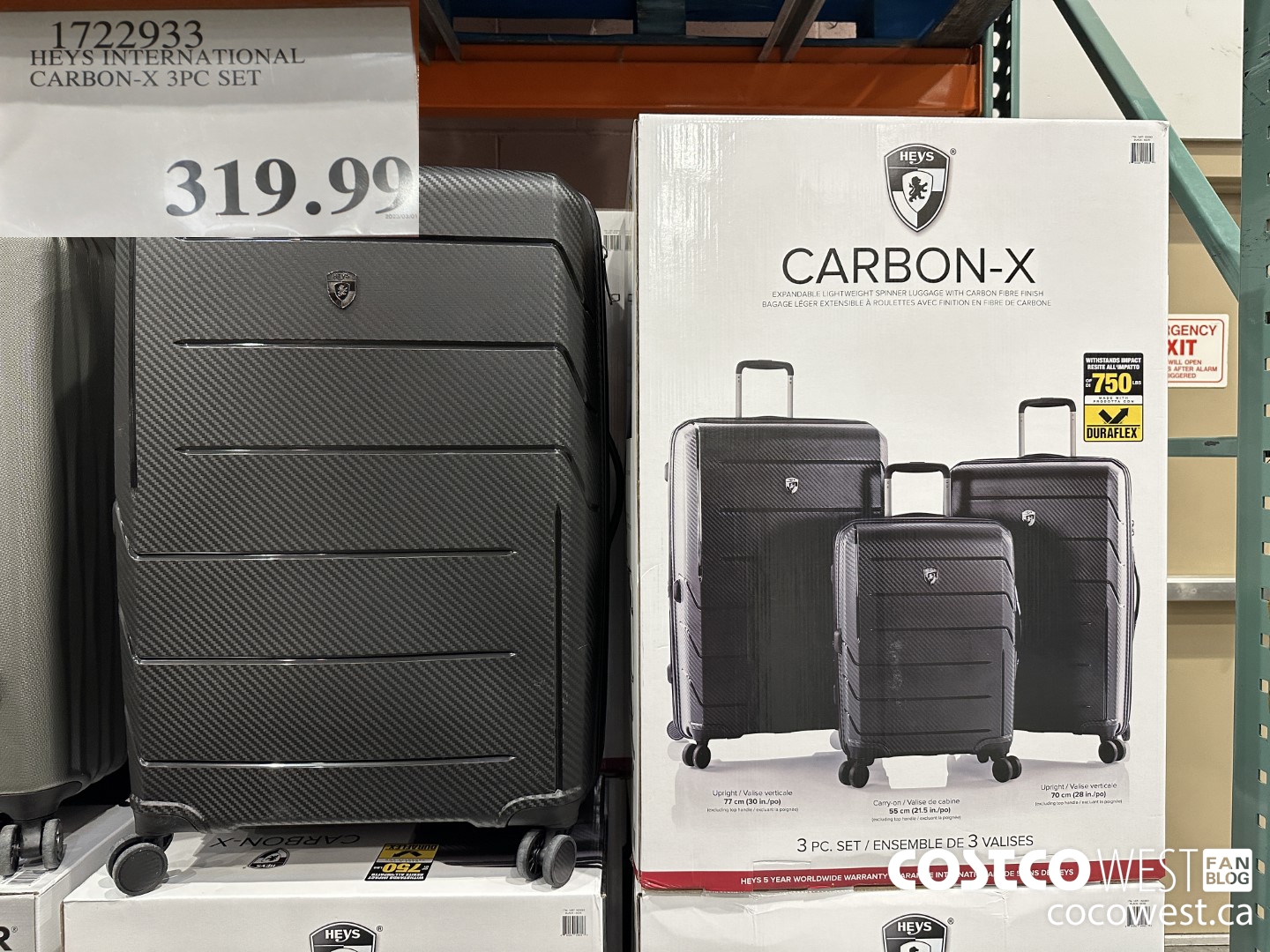 1722933 HEYS INTERNATIONAL CARBON-X 3PC SET $319.99