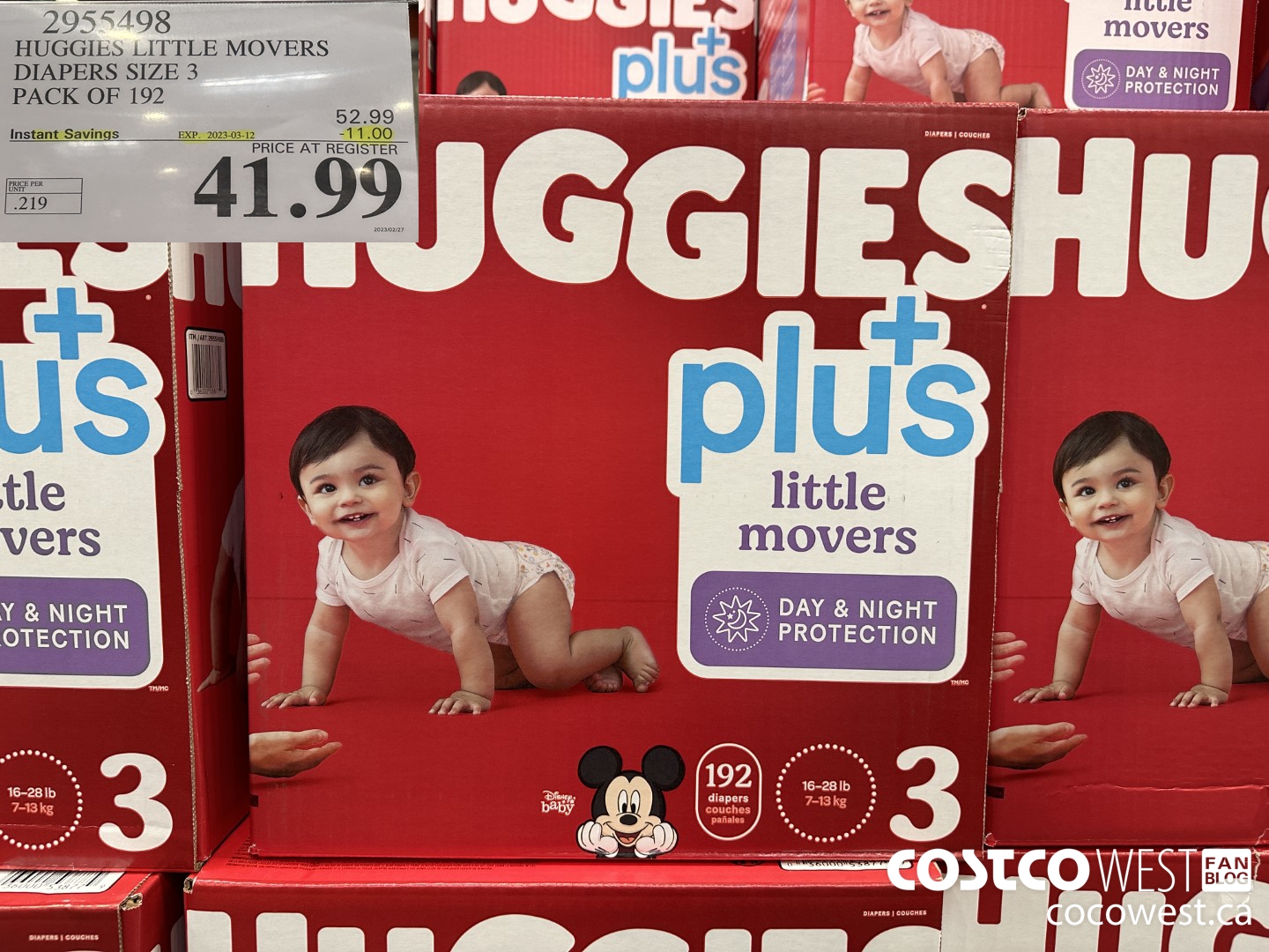 2955498 HUGGIES LITTLE MOVERS DIAPERS SIZE 3 PACK OF 192 ($11.00 INSTANT SAVINGS EXPIRES ON 2023-03-12) $41.99