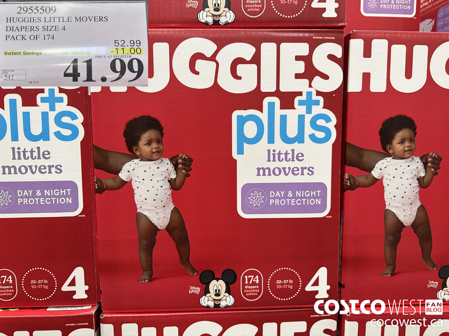 2955509 HUGGIES LITTLE MOVERS DIAPERS SIZE 4 PACK OF 174 ($11.00 INSTANT SAVINGS EXPIRES ON 2023-03-12) $41.99
