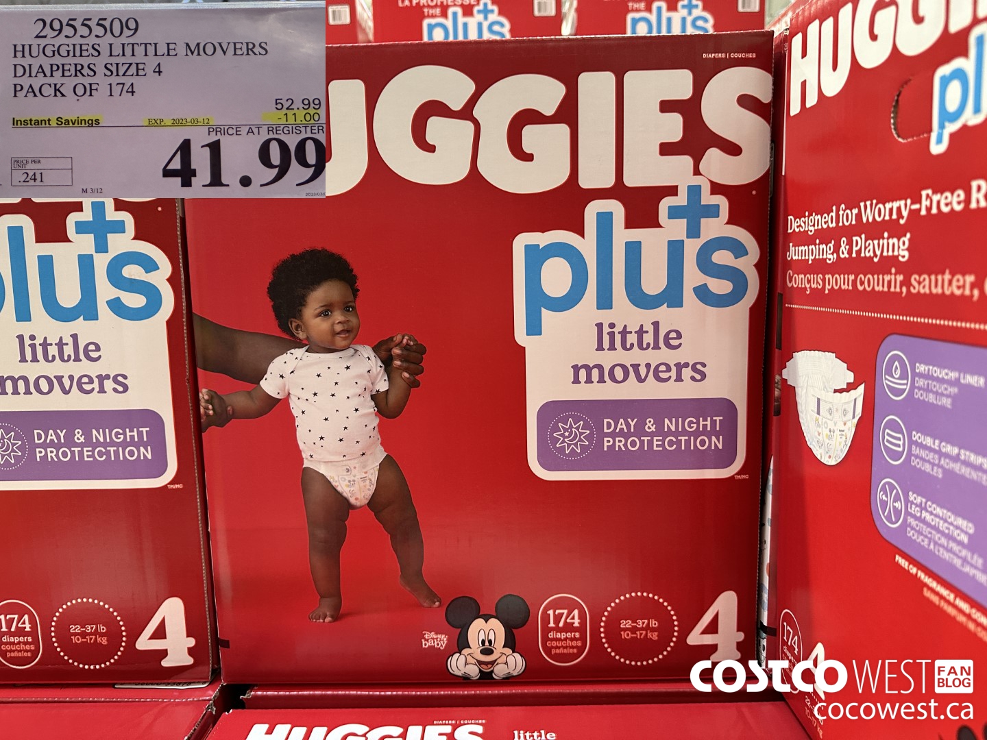 2955509 HUGGIES LITTLE MOVERS DIAPERS SIZE 4 PACK OF 174 ($11.00 INSTANT SAVINGS EXPIRES ON 2023-03-12) $41.99