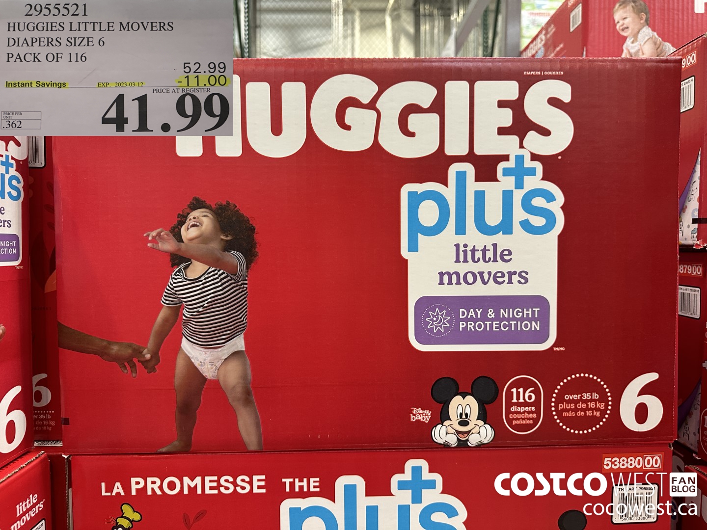 2955521 HUGGIES LITTLE MOVERS DIAPERS SIZE 6 PACK OF 116 ($11.00 INSTANT SAVINGS EXPIRES ON 2023-03-12) $41.99