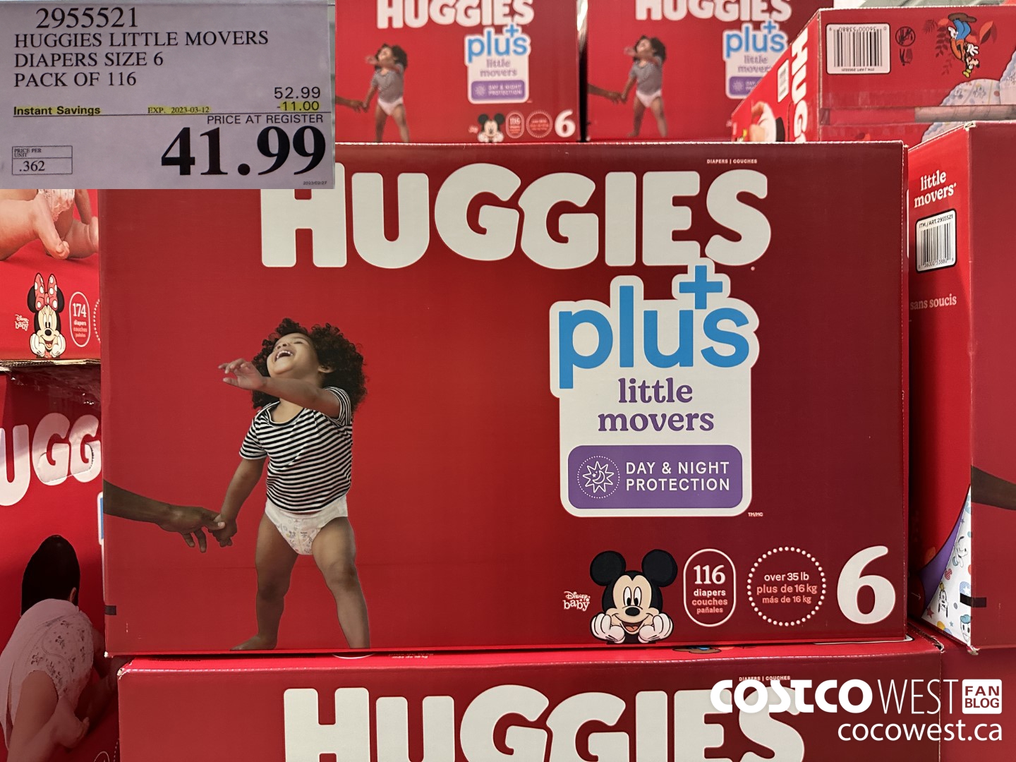 2955521 HUGGIES LITTLE MOVERS DIAPERS SIZE 6 PACK OF 116 ($11.00 INSTANT SAVINGS EXPIRES ON 2023-03-12) $41.99