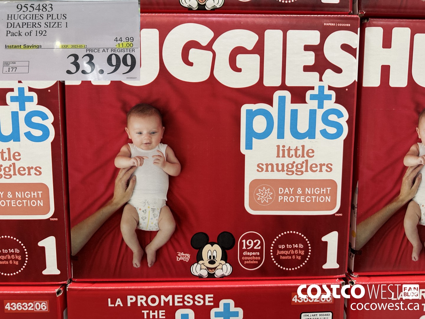 955483 HUGGIES LITTLE SNUGGLE SIZE 1 DIAPERS PACK OF 192 ($11.00 INSTANT SAVINGS EXPIRES ON 2023-03-12) $33.99