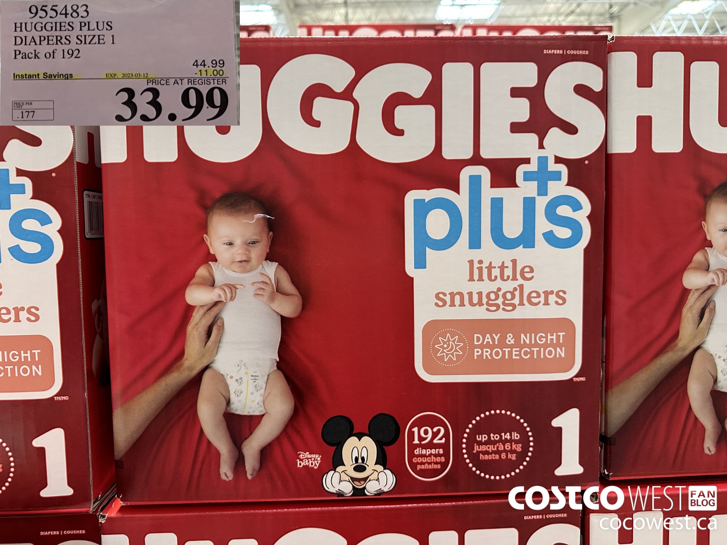 955483 HUGGIES LITTLE SNUGGLE SIZE 1 DIAPERS PACK OF 192 ($11.00 INSTANT SAVINGS EXPIRES ON 2023-03-12) $33.99