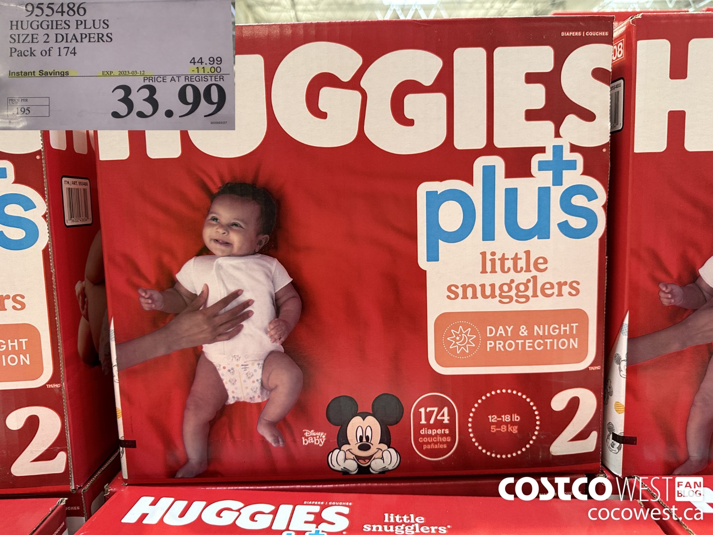 955486 HUGGIES LITTLE SNUGGLE SIZE 2 DIAPERS PACK OF 174 ($11.00 INSTANT SAVINGS EXPIRES ON 2023-03-12) $33.99