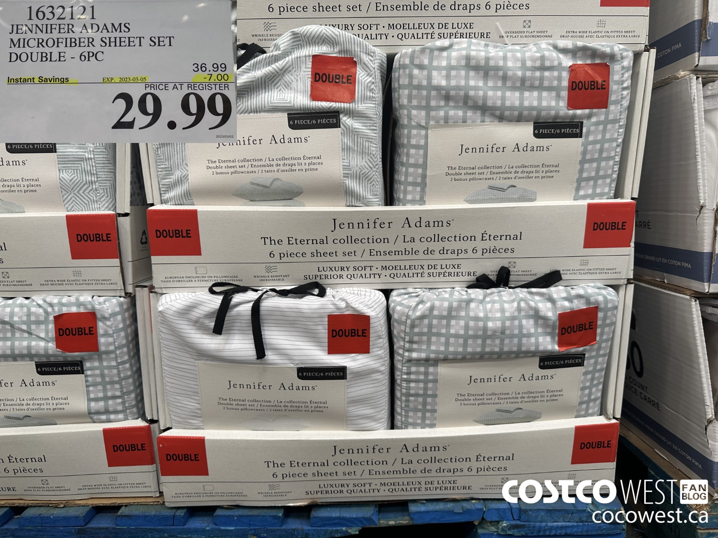 1632121 JENNIFER ADAMS MICROFIBER SHEET SET DOUBLE 6PC ($7.00 INSTANT SAVINGS EXPIRES ON 2023-03-05) $29.99