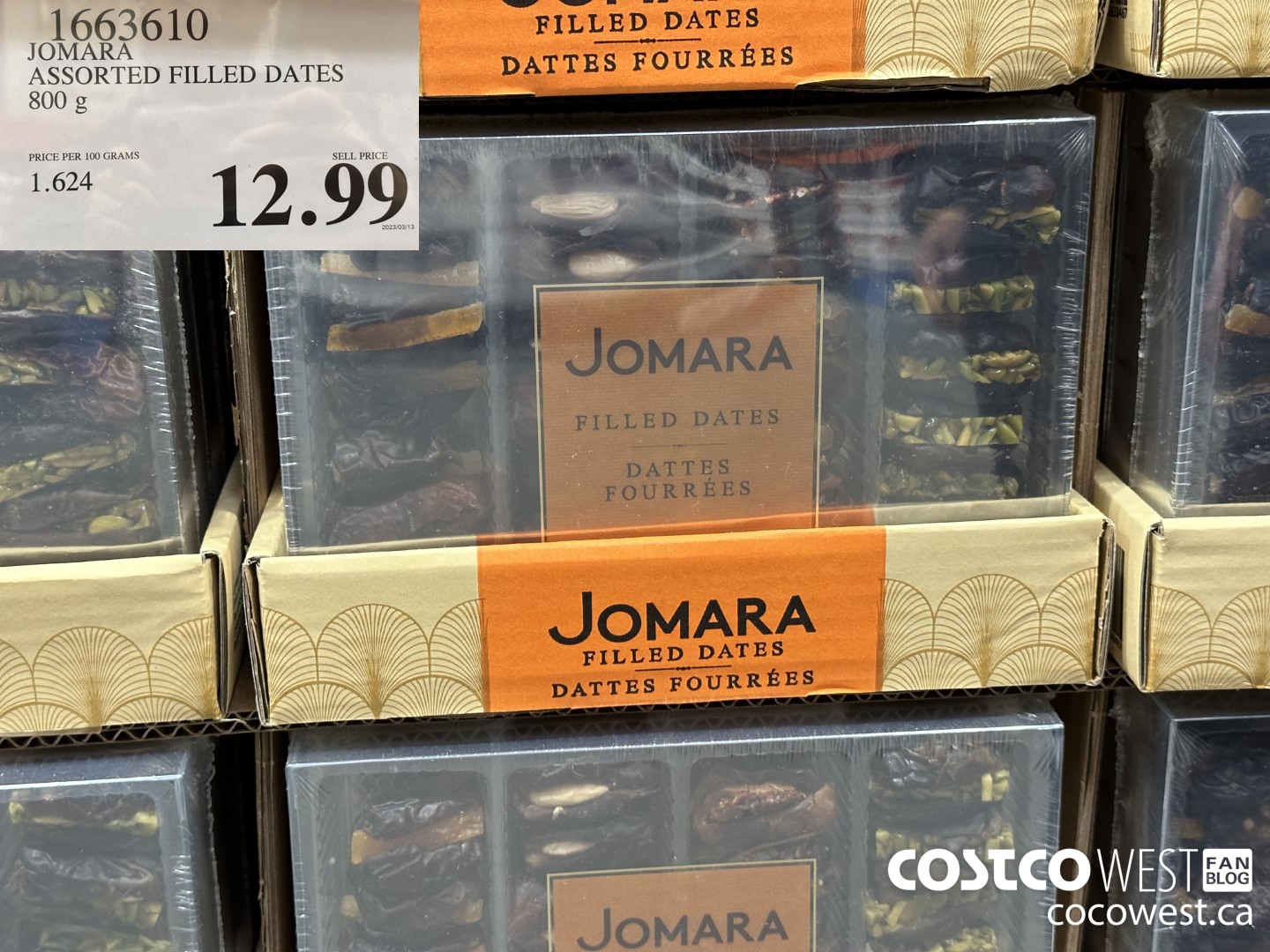 1663610 JOMARA ASSORTED FILLED DATES 800 g $12.99