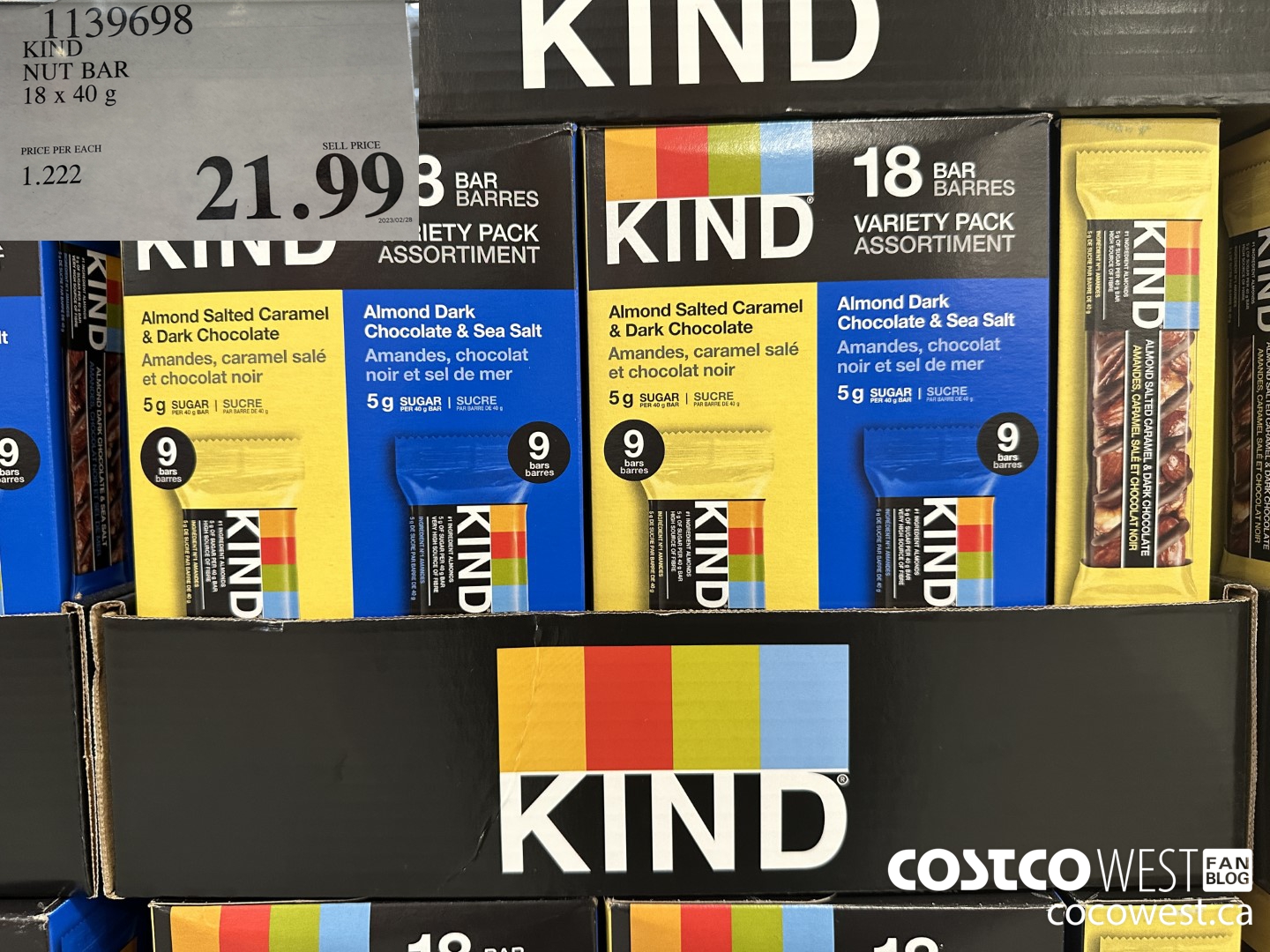 1139698 KIND NUT BAR 18 x 40 g $21.99