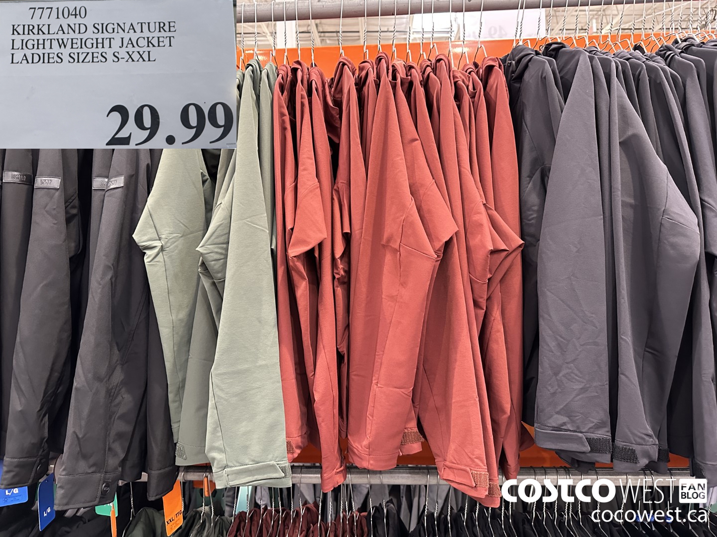 7771040 KIRKLAND SIGNATURE LIGHTWEIGHT JACKET LADIES SIZES S-XXL  $29.99