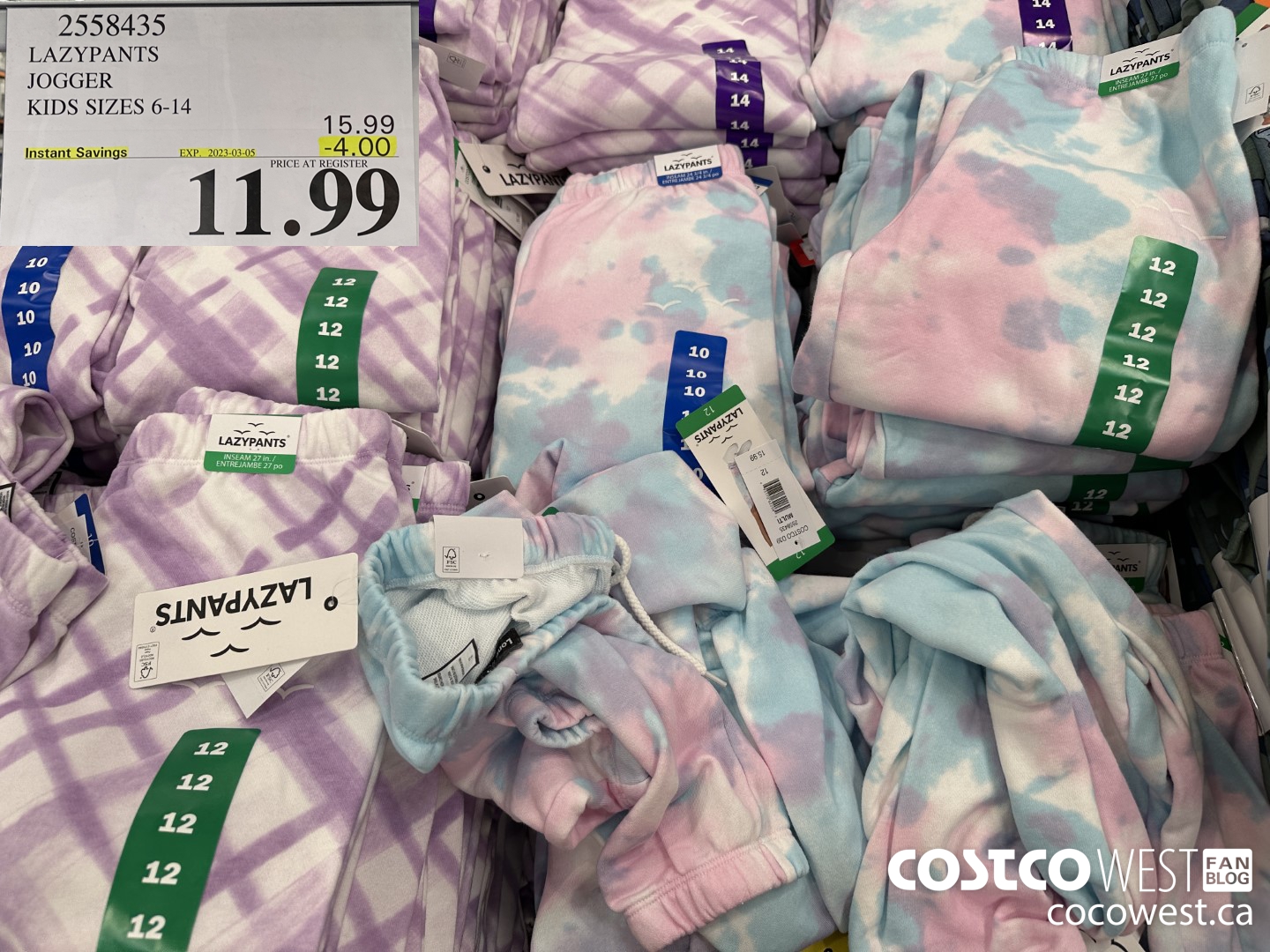 2558435 LAZYPANTS JOGGER KIDS SIZES 6-14 ($4.00 INSTANT SAVINGS EXPIRES ON 2023-03-05) $11.99