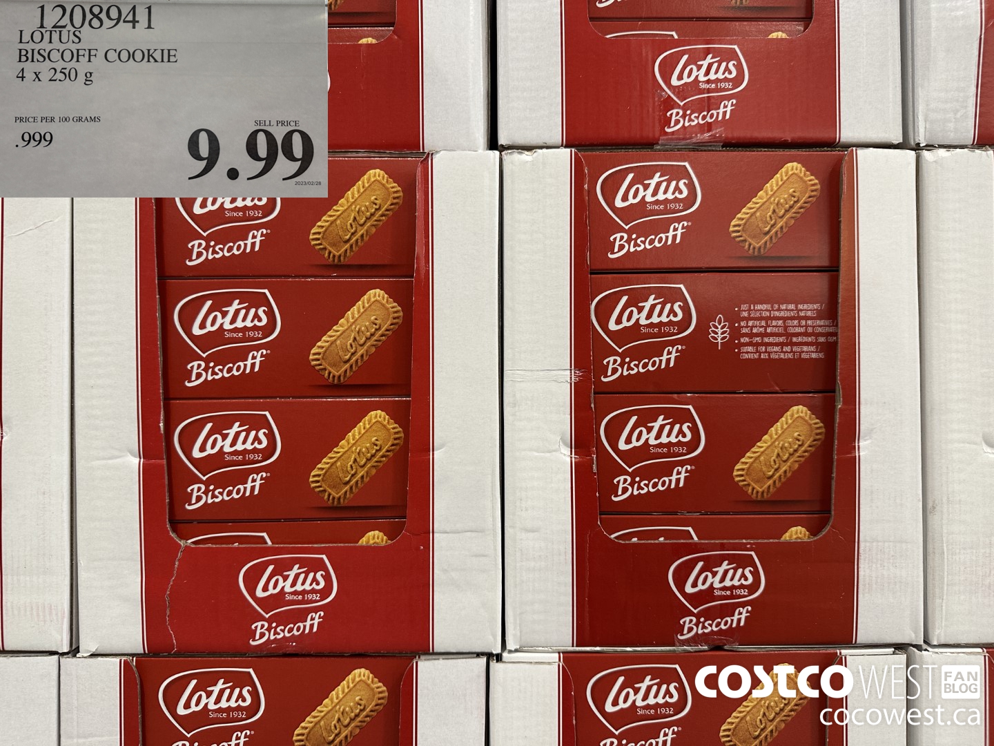 1208941 LOTUS BISCOFF CARAMELISED BISCUIT 4 x 250 g $9.99