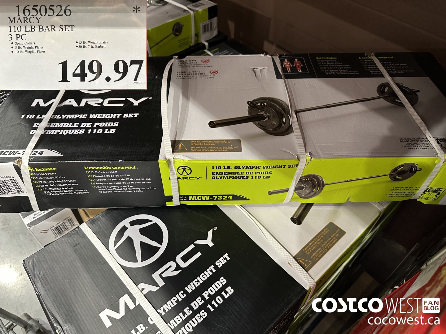 1650526 MARCY 110 LB BAR SET 3 PC $149.97