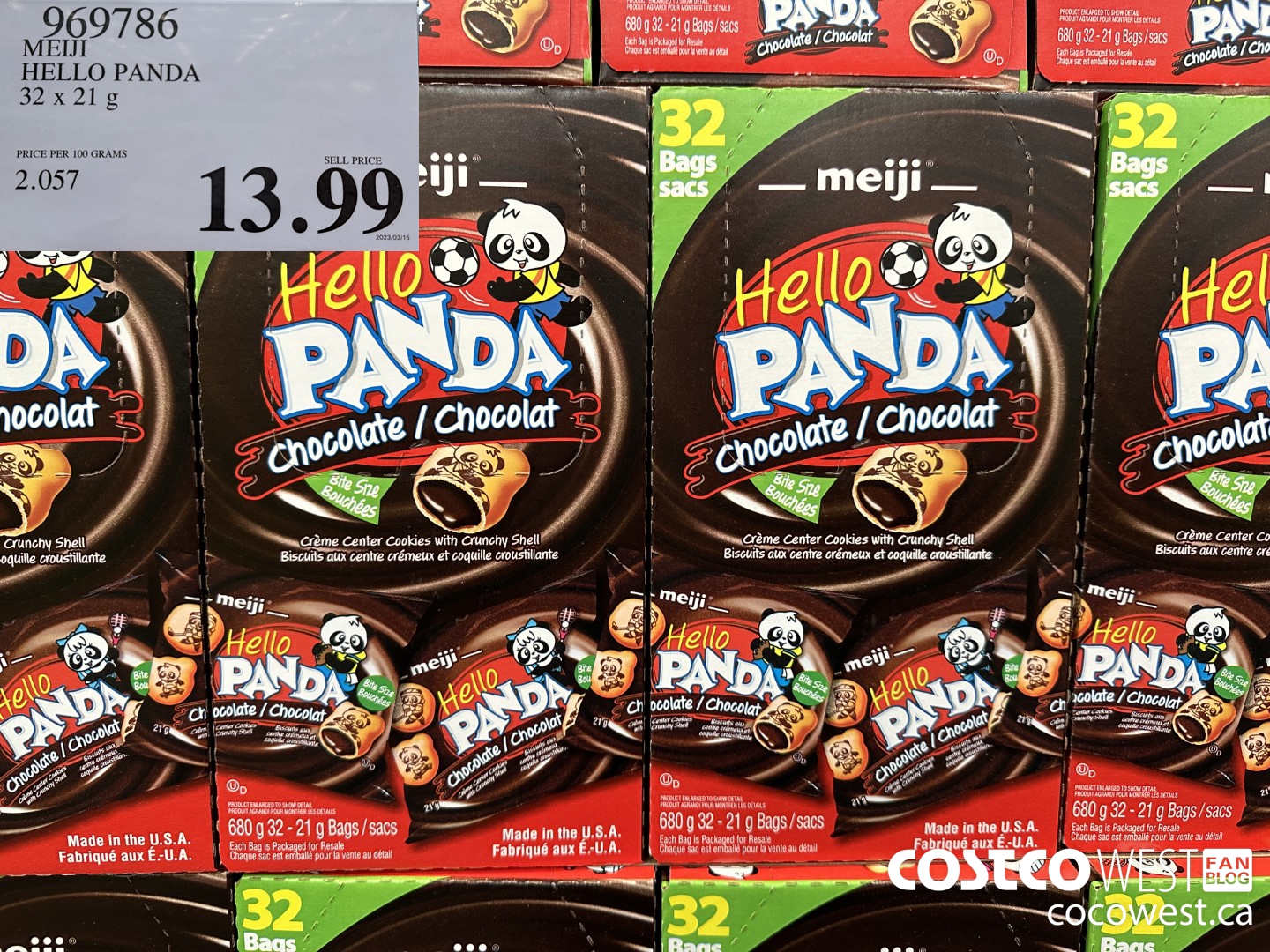 969786 MEIJI HELLO PANDA 32 x 21 g $13.99