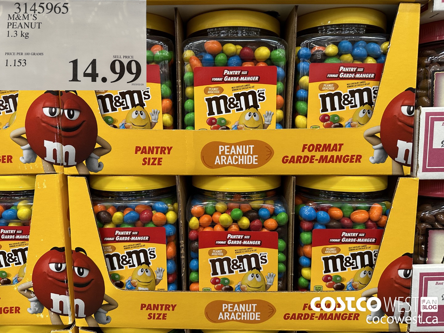 3145965 M&M'S PEANUT 1.3 KG $14.99