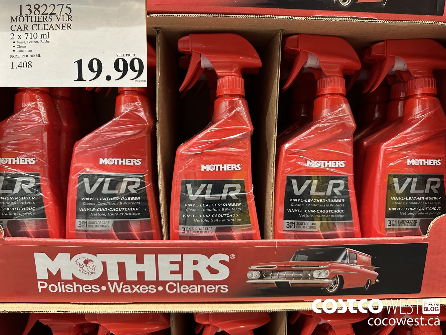 1382275 MOTHERS VLR CAR CLEANER 2 X 710 ml $19.99