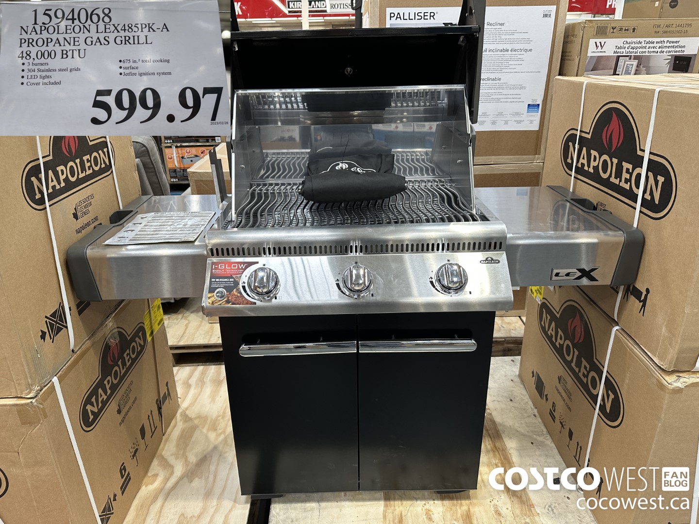 1594068 NAPOLEON LEX485PK-A PROPANE GAS GRILL 48,000 BTU $599.97