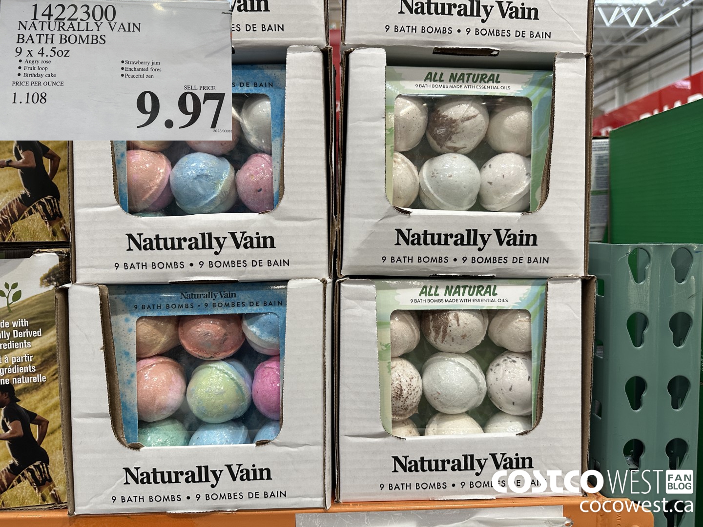1422300 NATURALLY VAIN BATH BOMBS 9 x 4.5oz $9.97
