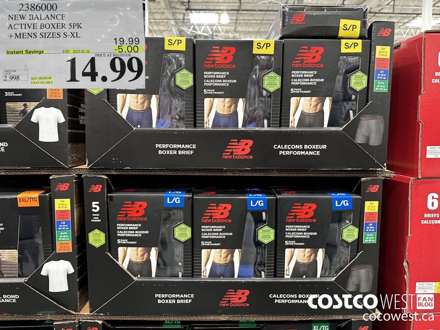 2386000 NEW BALANCE ACTIVE BOXER 5PK MENS SIZES S-XL ($5.00 INSTANT SAVINGS EXPIRES ON 2023-03-26) $14.99