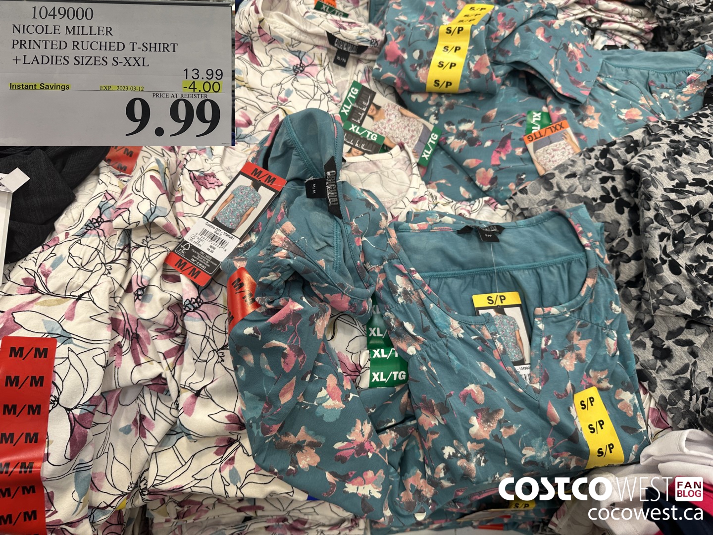 1049000 NICOLE MILLER PRINTED RUCHED T-SHIRT LADIES SIZES S-XXL ($4.00 INSTANT SAVINGS EXPIRES ON 2023-03-12) $9.99