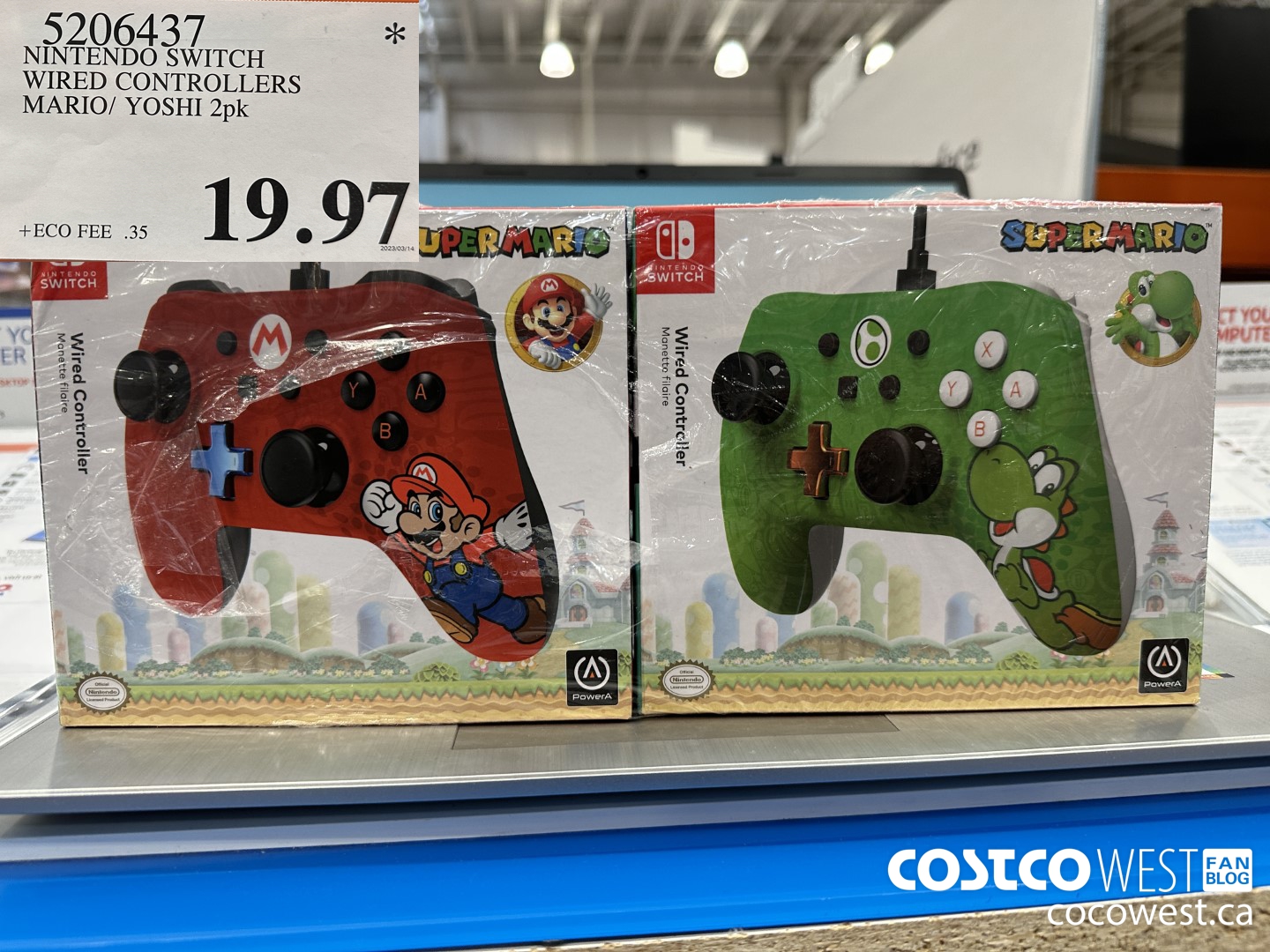 5206437 NINTENDO SWITCH WIRED CONTROLLERS MARIO/YOSHI 2PK $19.97