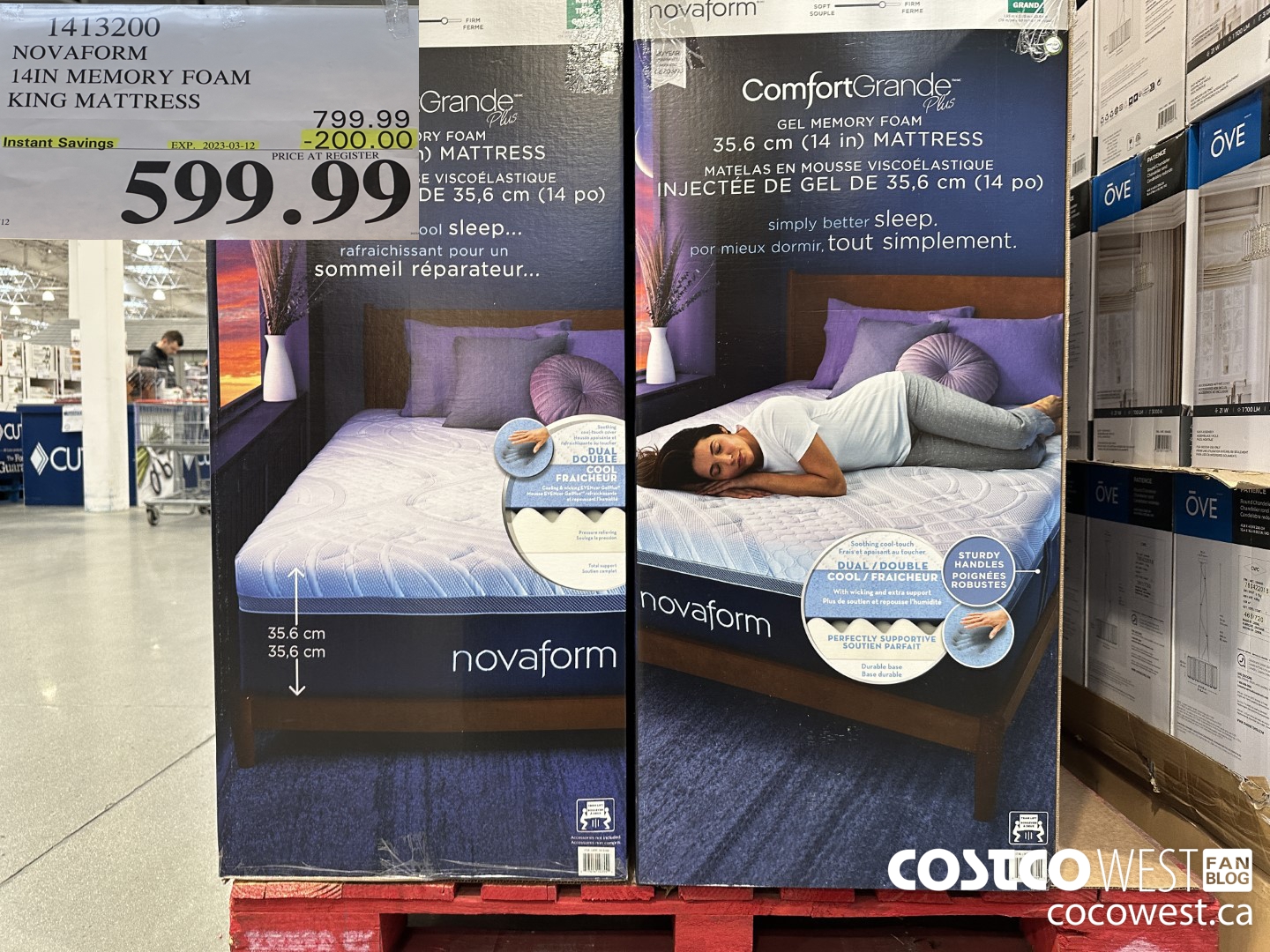1413200 NOVAFORM COMFORTGRANDE PLUS KING MATTRESS ($200.00 INSTANT SAVINGS EXPIRES ON 2023-03-12) $599.99