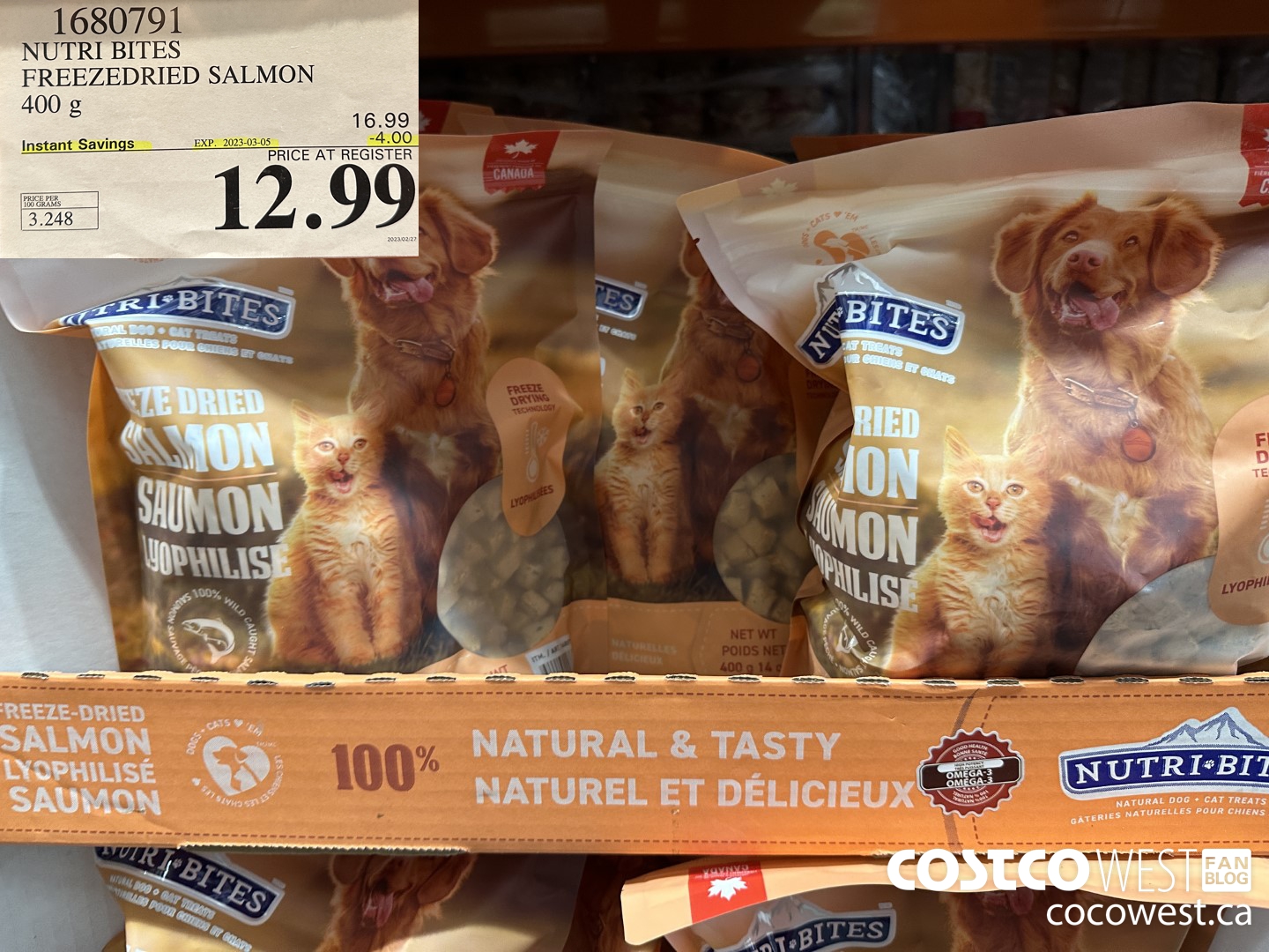 1680791 NUTRI BITES FREEZEDRIED SALMON 400 G ($4.00 INSTANT SAVINGS EXPIRES ON 2023-03-05) $12.99