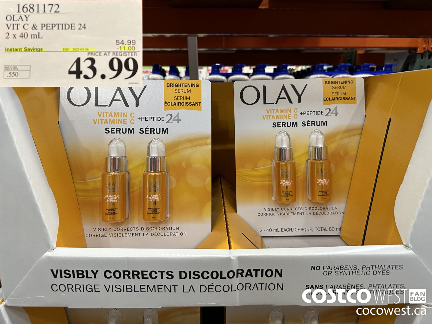 1681172 OLAY VIT C & PEPTIDE 24 2 X 40 ML ($11.00 INSTANT SAVINGS EXPIRES ON 2023-03-26) $43.99