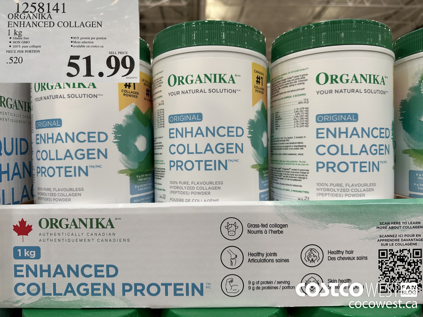1258141 ORGANIKA ENHANCED COLLAGEN 1 kg $51.99