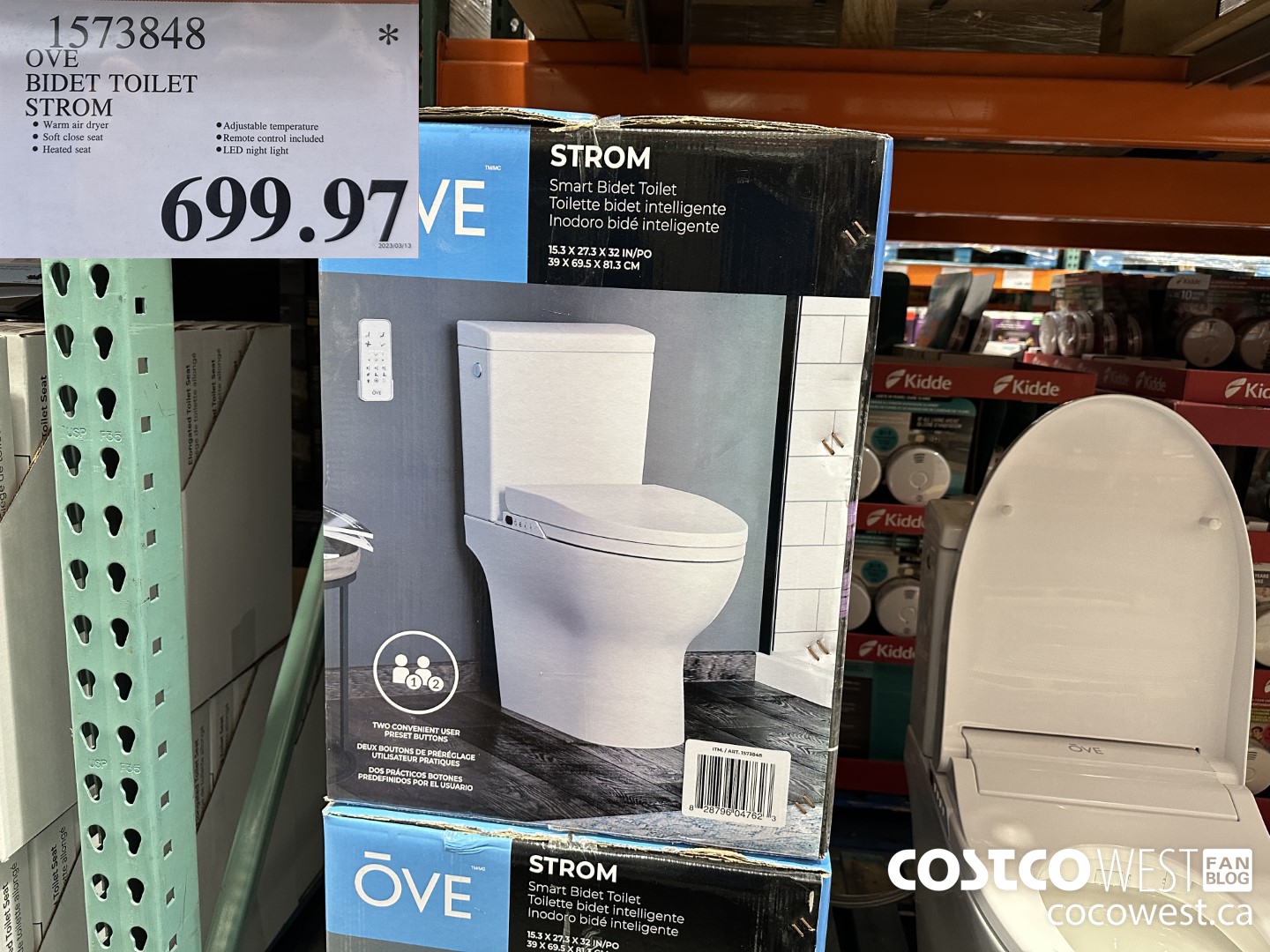 1573848 OVE BIDET TOILET STROM $699.97