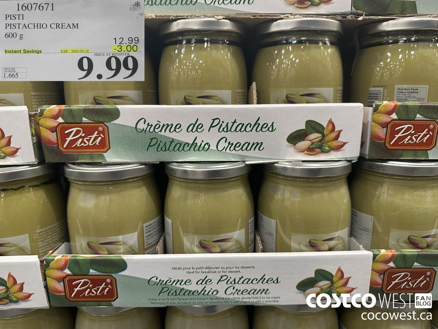 1607671 PISTI PISTACHIO CREAM 600 g  ($3.00 INSTANT SAVINGS EXPIRES ON 2023-03-12) $9.99