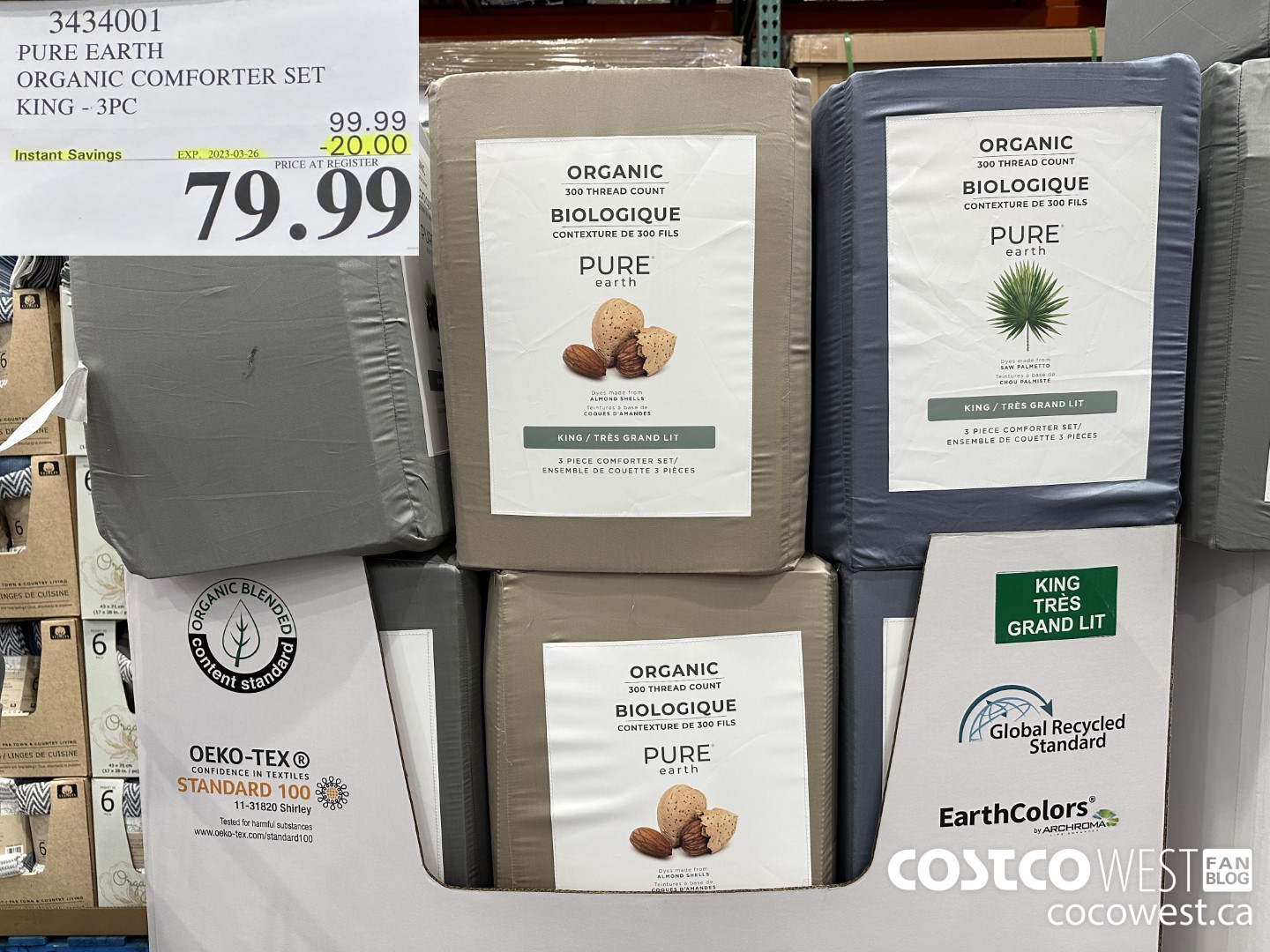 3434001 PURE EARTH COMFORTER SET KING 3PC ($20.00 INSTANT SAVINGS EXPIRES ON 2023-03-26) $79.99