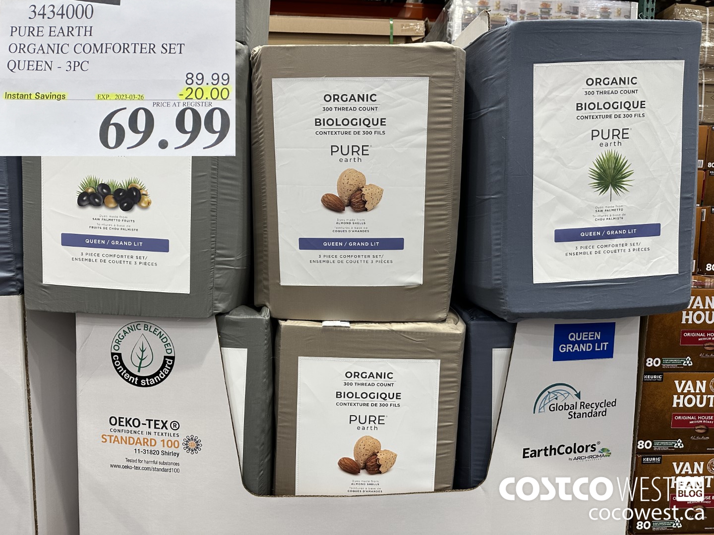 3434000 PURE EARTH COMFORTER SET QUEEN 3PC ($20.00 INSTANT SAVINGS EXPIRES ON 2023-03-26) $69.99