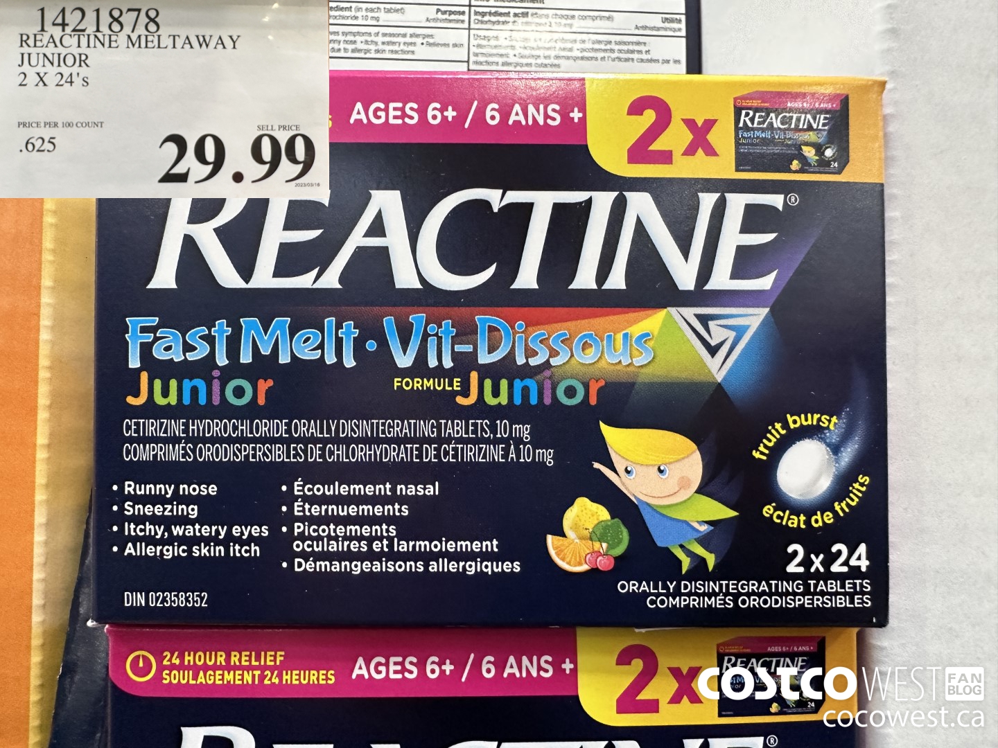 1421878 REACTINE MELTAWAY JUNIOR 2 X 24's $29.99