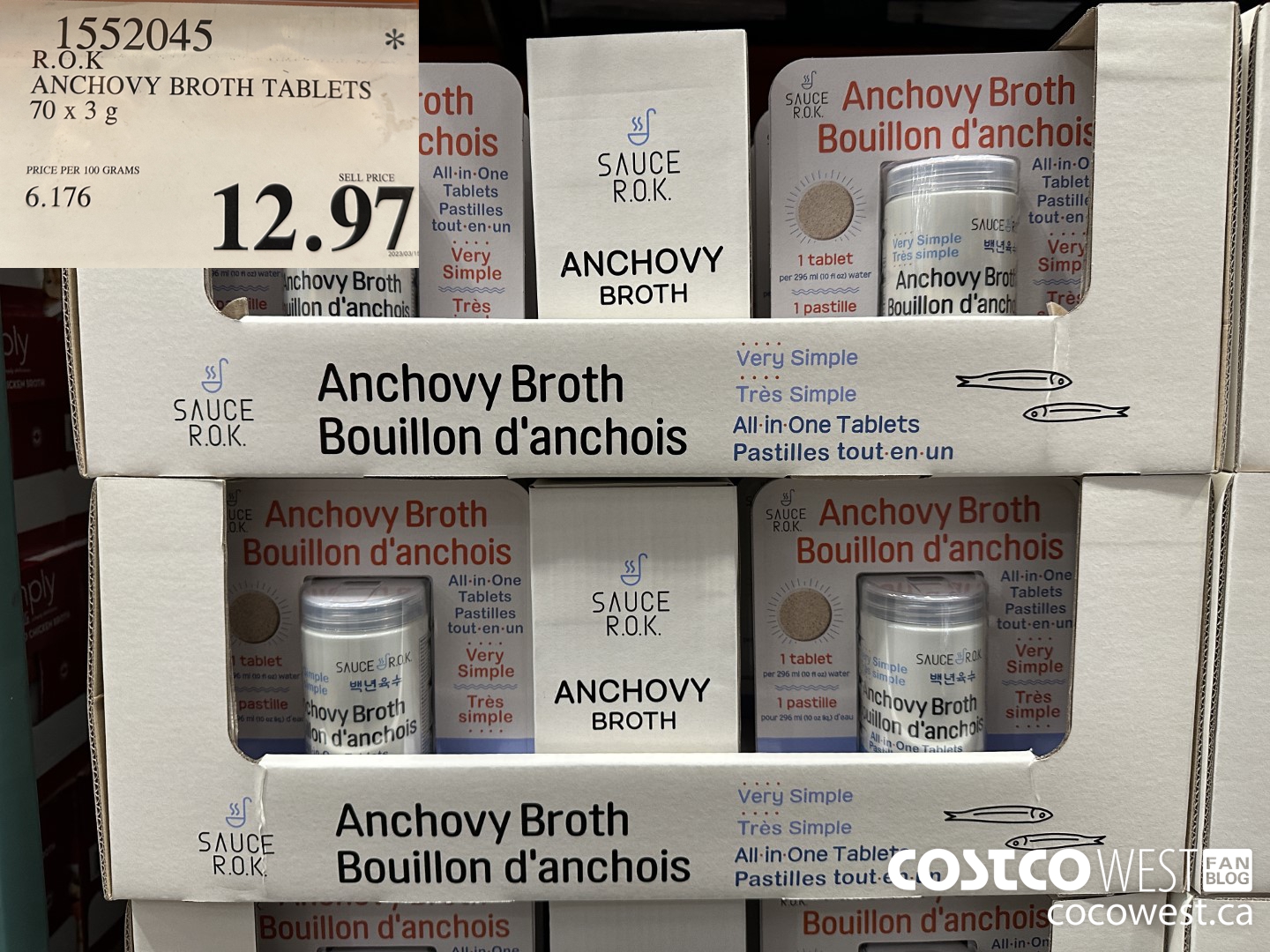 1552045 R.O.K ANCHOVY BROTH TABLETS 70 X 3 G $12.97